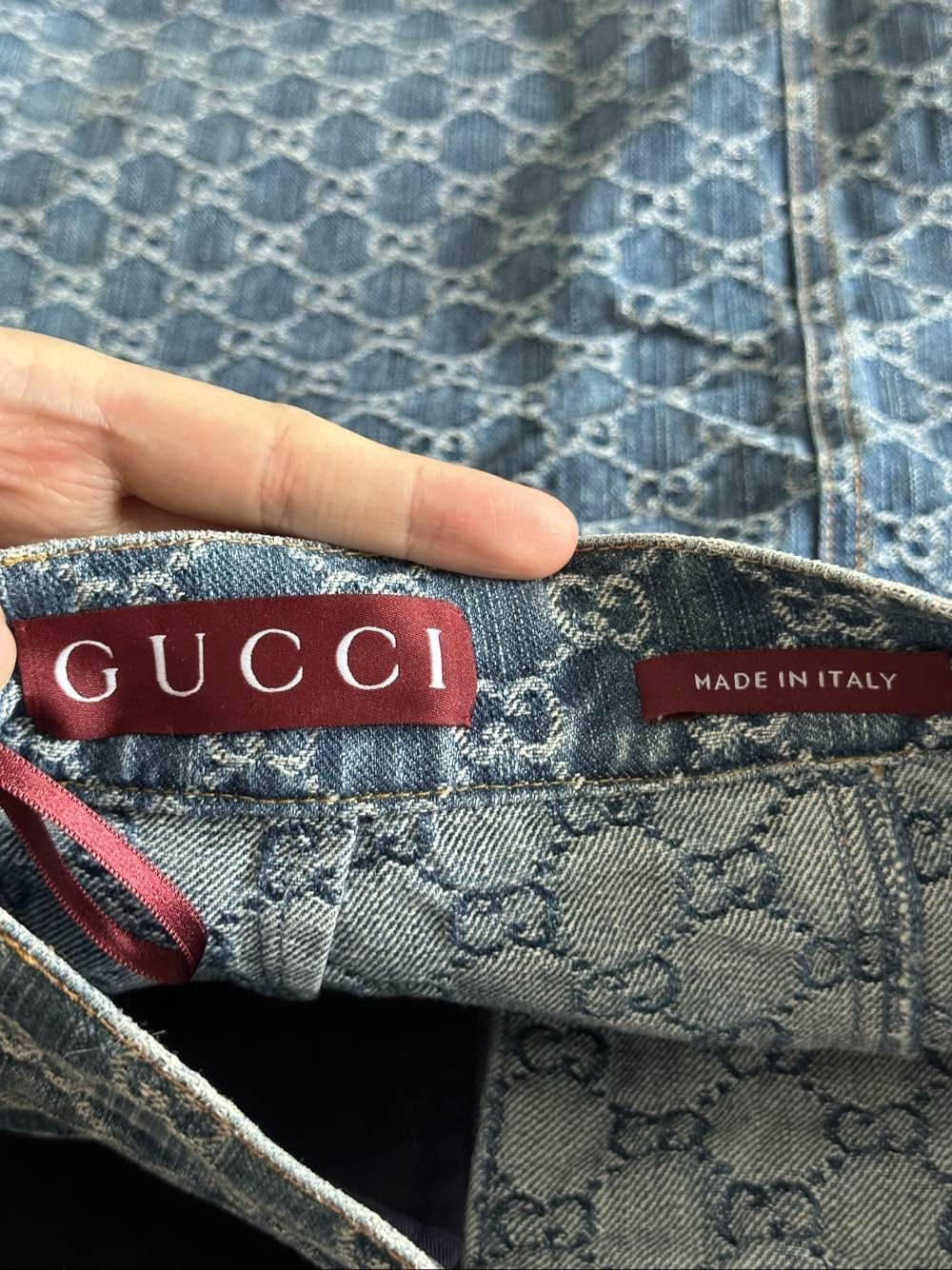 Gucci Gucci GG Logo Denim Mini Skirt Size 34 Size 24" / US 00 / IT 34 - 3 Thumbnail