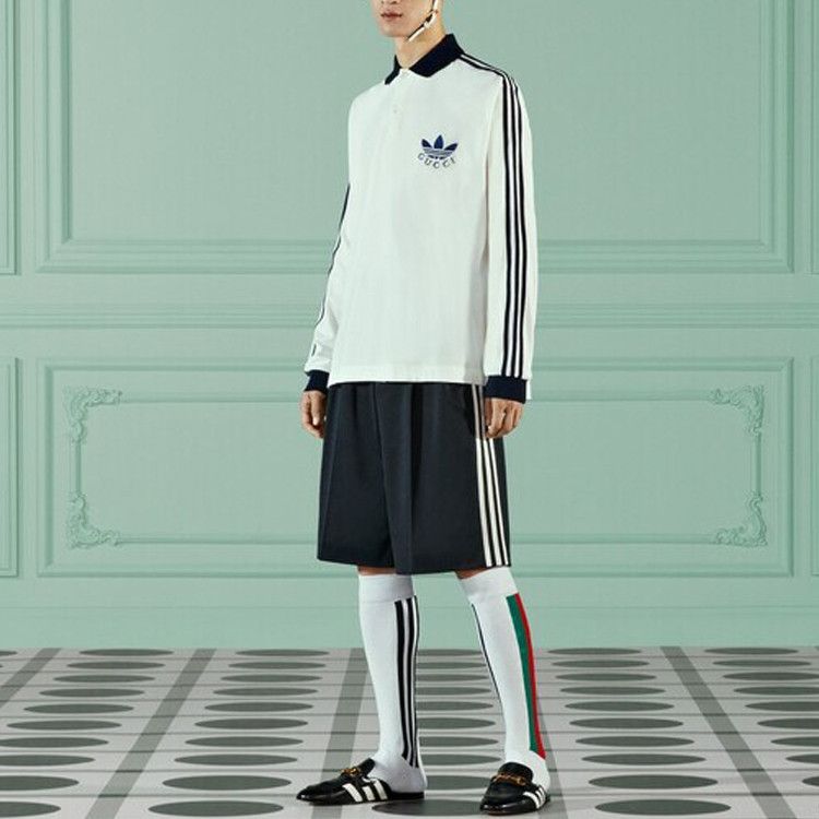 Adidas × Gucci Gucci x Adidas Embroidered Logo Long Sleeve Polo Size M Size US M / EU 48-50 / 2 - 6 Thumbnail