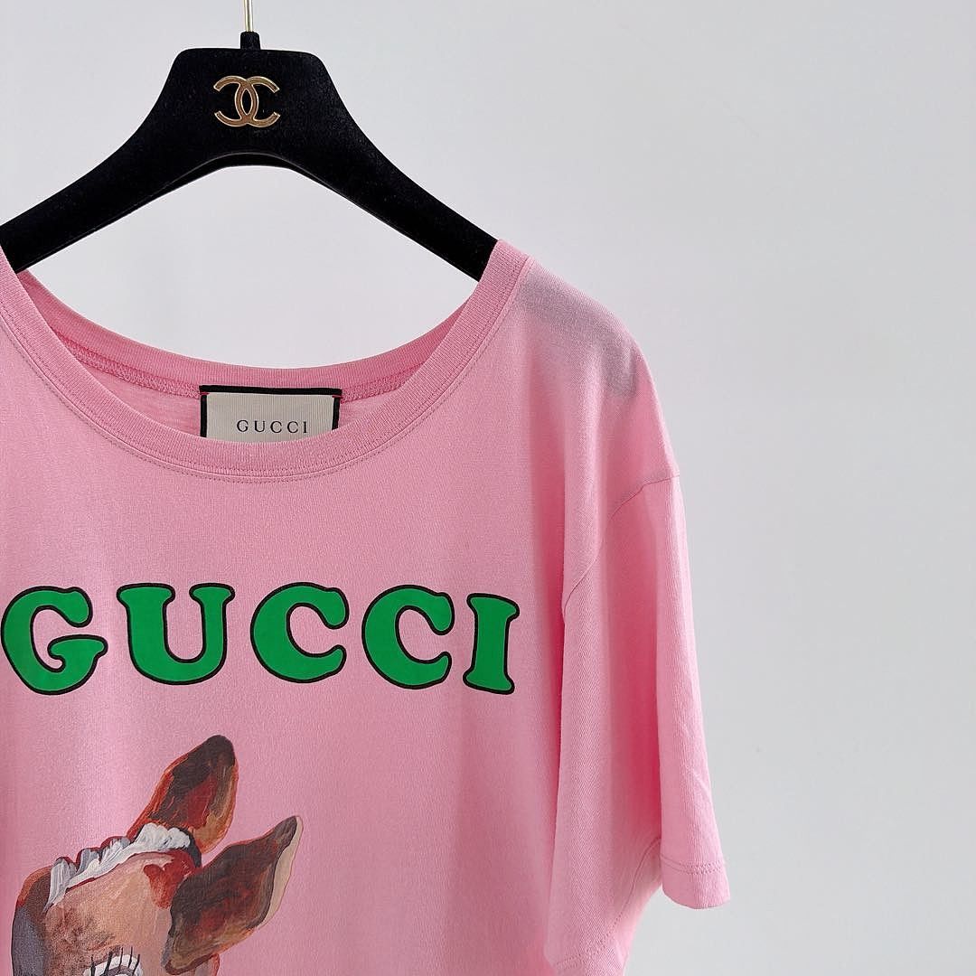 Gucci Gucci Deer Print T-Shirt Pink Size S Size S / US 4 / IT 40 - 5 Thumbnail