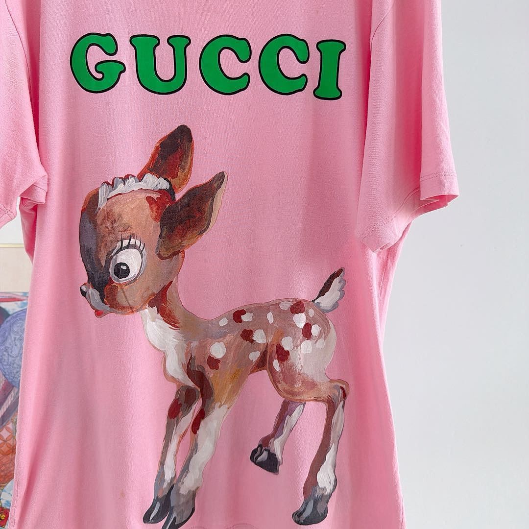 Gucci Gucci Deer Print T-Shirt Pink Size S Size S / US 4 / IT 40 - 7 Thumbnail