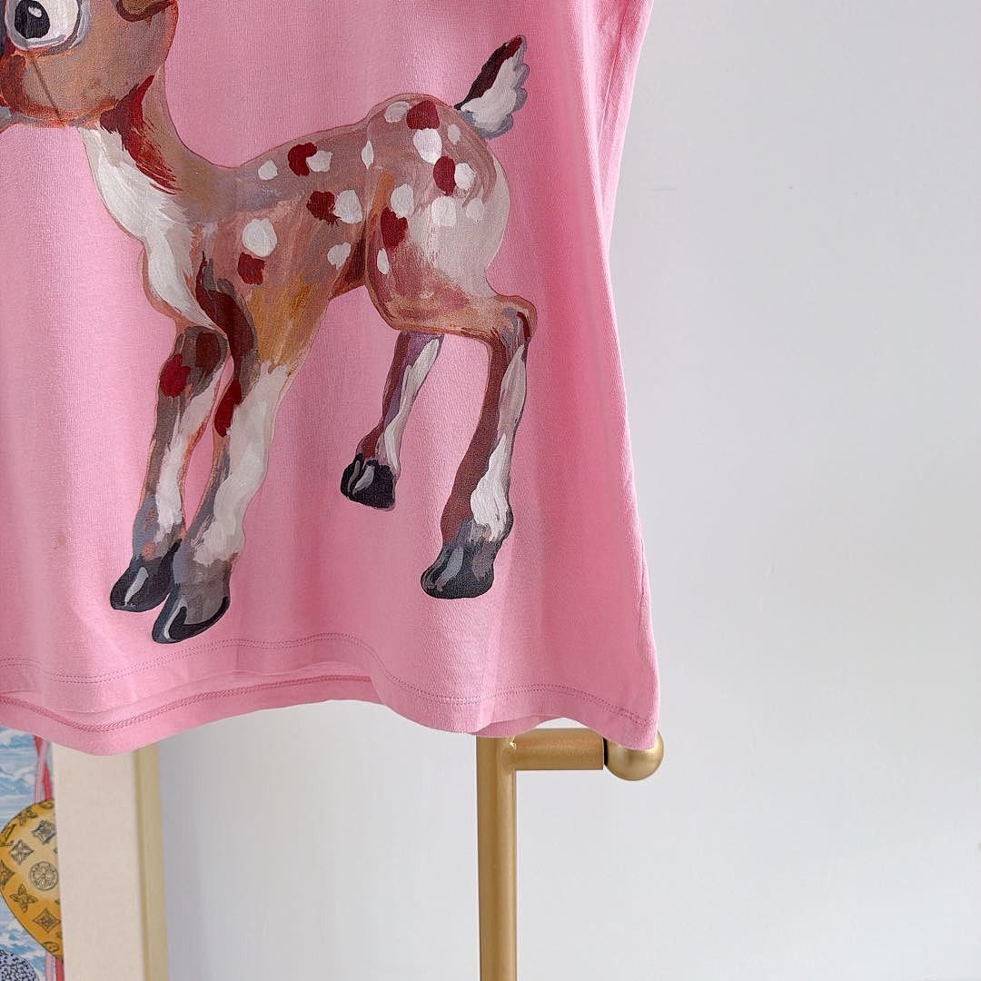 Gucci Gucci Deer Print T-Shirt Pink Size S Size S / US 4 / IT 40 - 6 Thumbnail