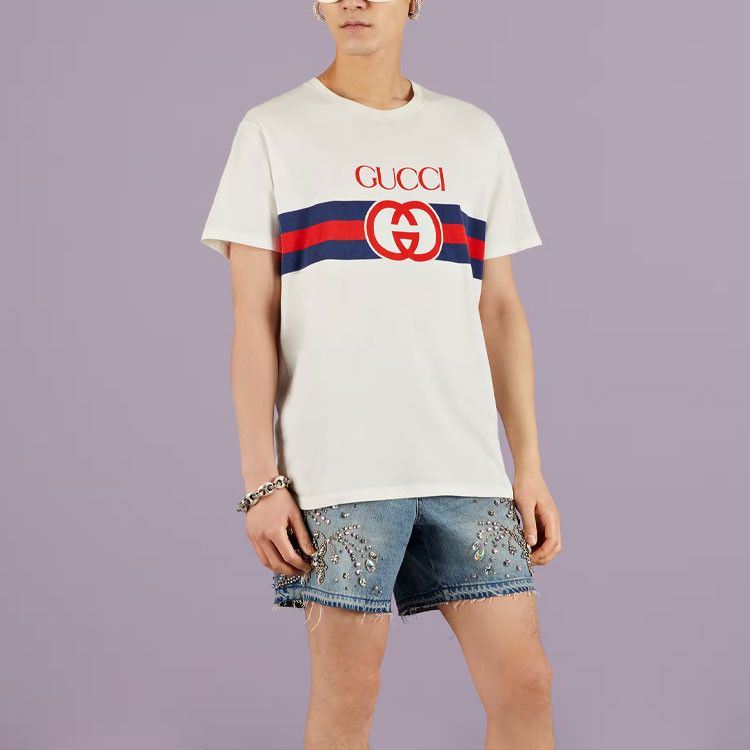 Gucci Gucci Logo Stripe T-Shirt Size M Size US M / EU 48-50 / 2 - 17 Thumbnail
