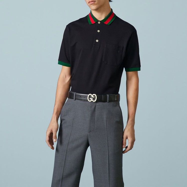 Gucci Gucci Web Trim Polo Shirt Size L Size US L / EU 52-54 / 3 - 12 Thumbnail