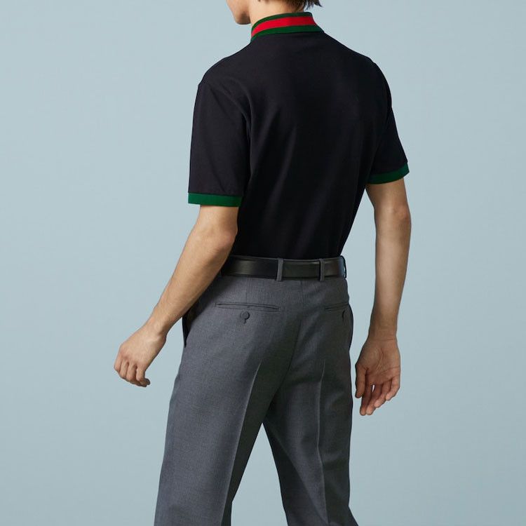 Gucci Gucci Web Trim Polo Shirt Size L Size US L / EU 52-54 / 3 - 11 Thumbnail