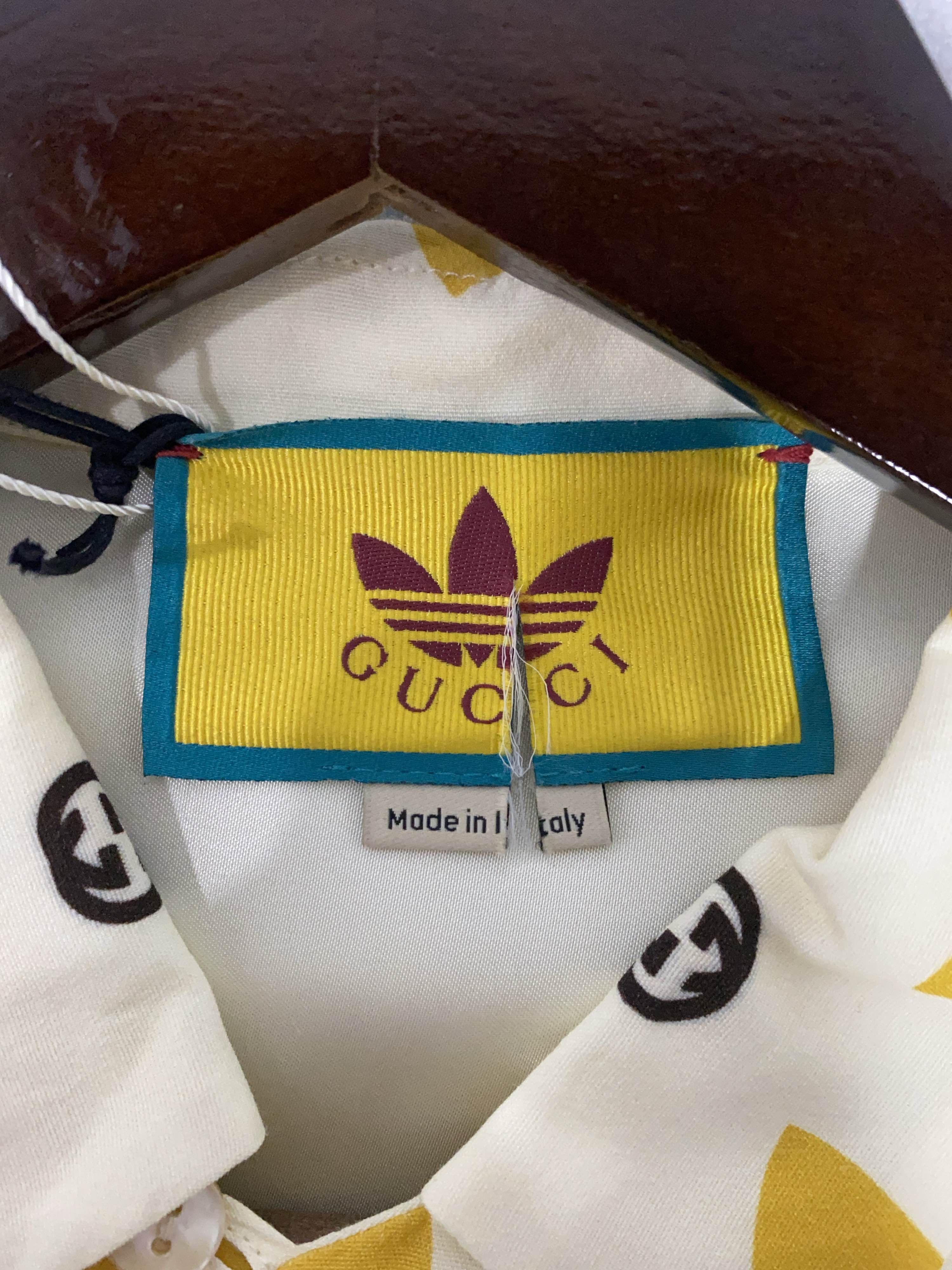 Gucci GUCCI x adidas Originals Logo Print Cuban Shirt Size M Size US M / EU 48-50 / 2 - 3 Thumbnail