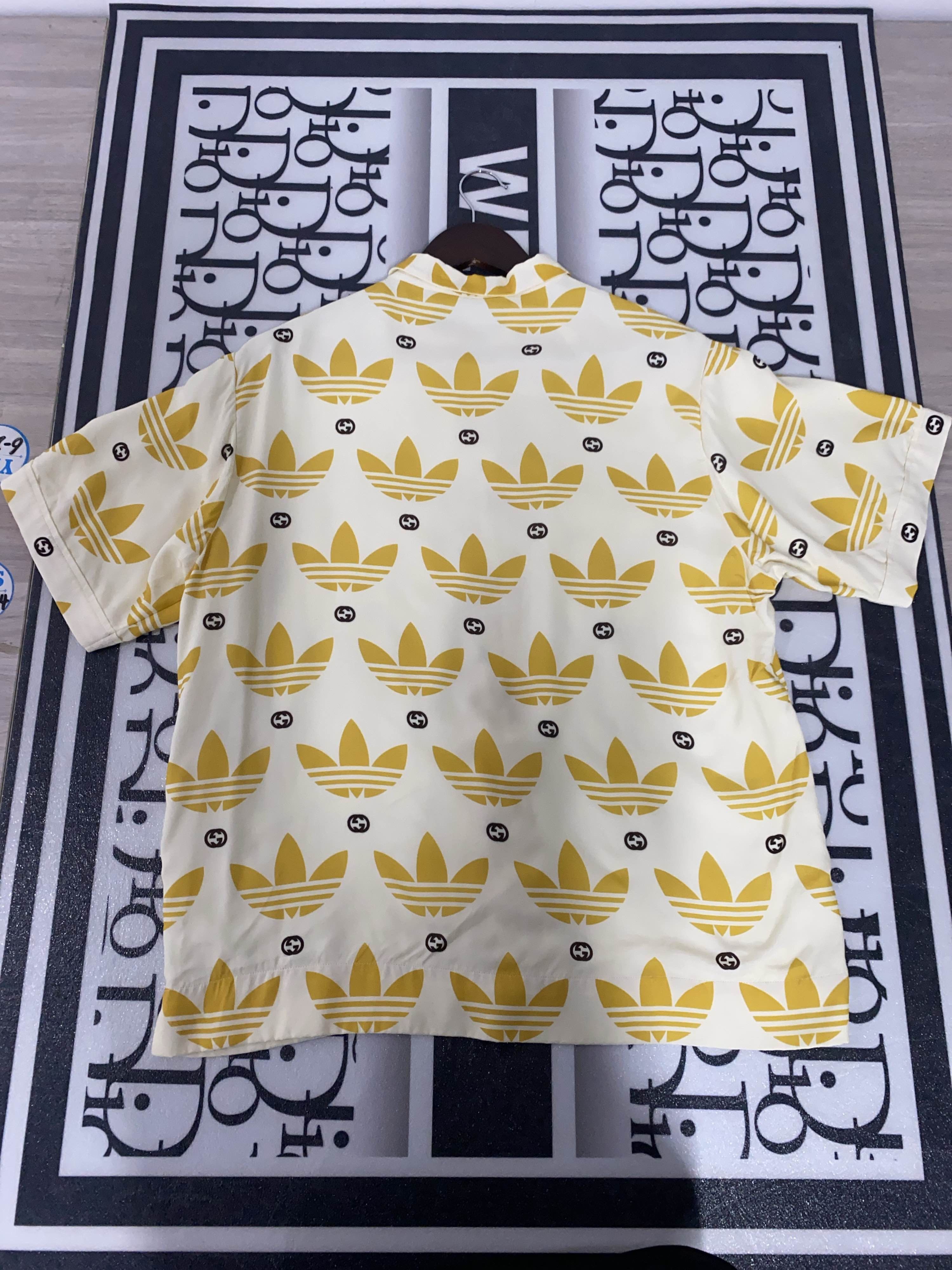 Gucci GUCCI x adidas Originals Logo Print Cuban Shirt Size M Size US M / EU 48-50 / 2 - 2 Thumbnail