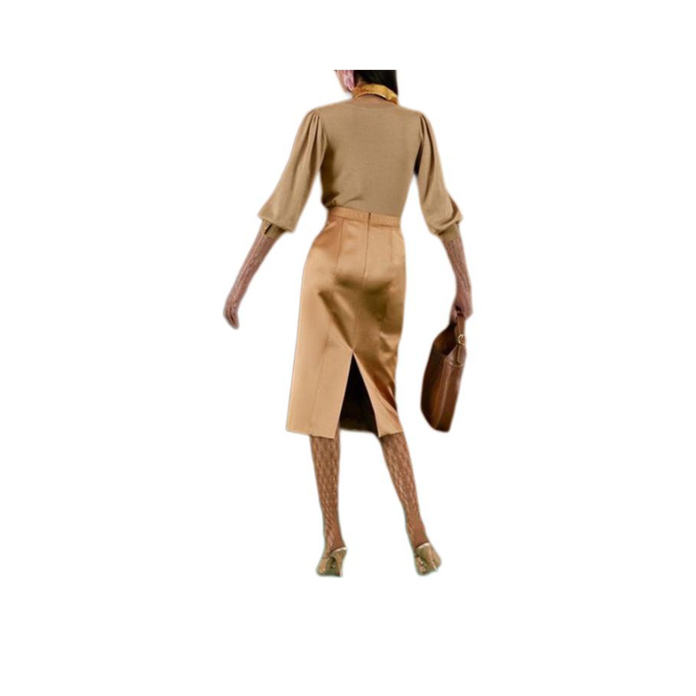 Gucci Gucci Logo Trim Midi Skirt Beige Size 44 Size 30" / US 8 / IT 44 - 9 Thumbnail