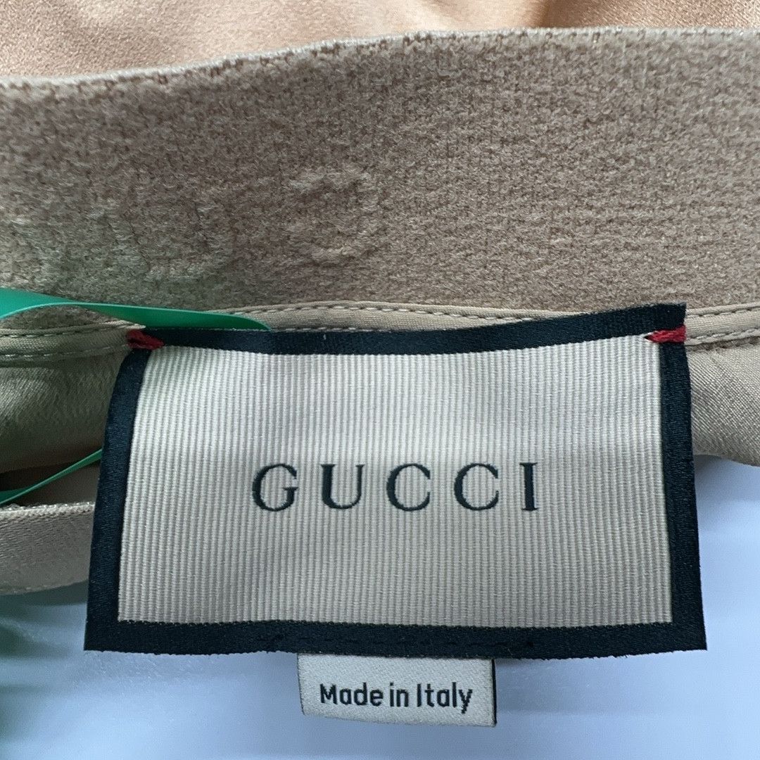 Gucci Gucci Logo Trim Midi Skirt Beige Size 44 Size 30" / US 8 / IT 44 - 3 Thumbnail
