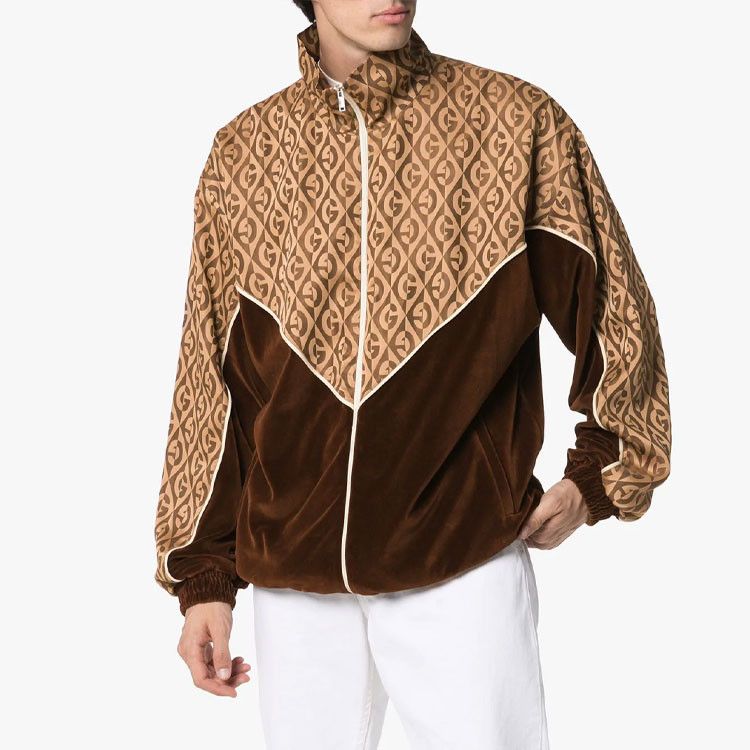 Gucci Gucci Monogram Velour Track Jacket Size XL Size US XL / EU 56 / 4 - 6 Thumbnail