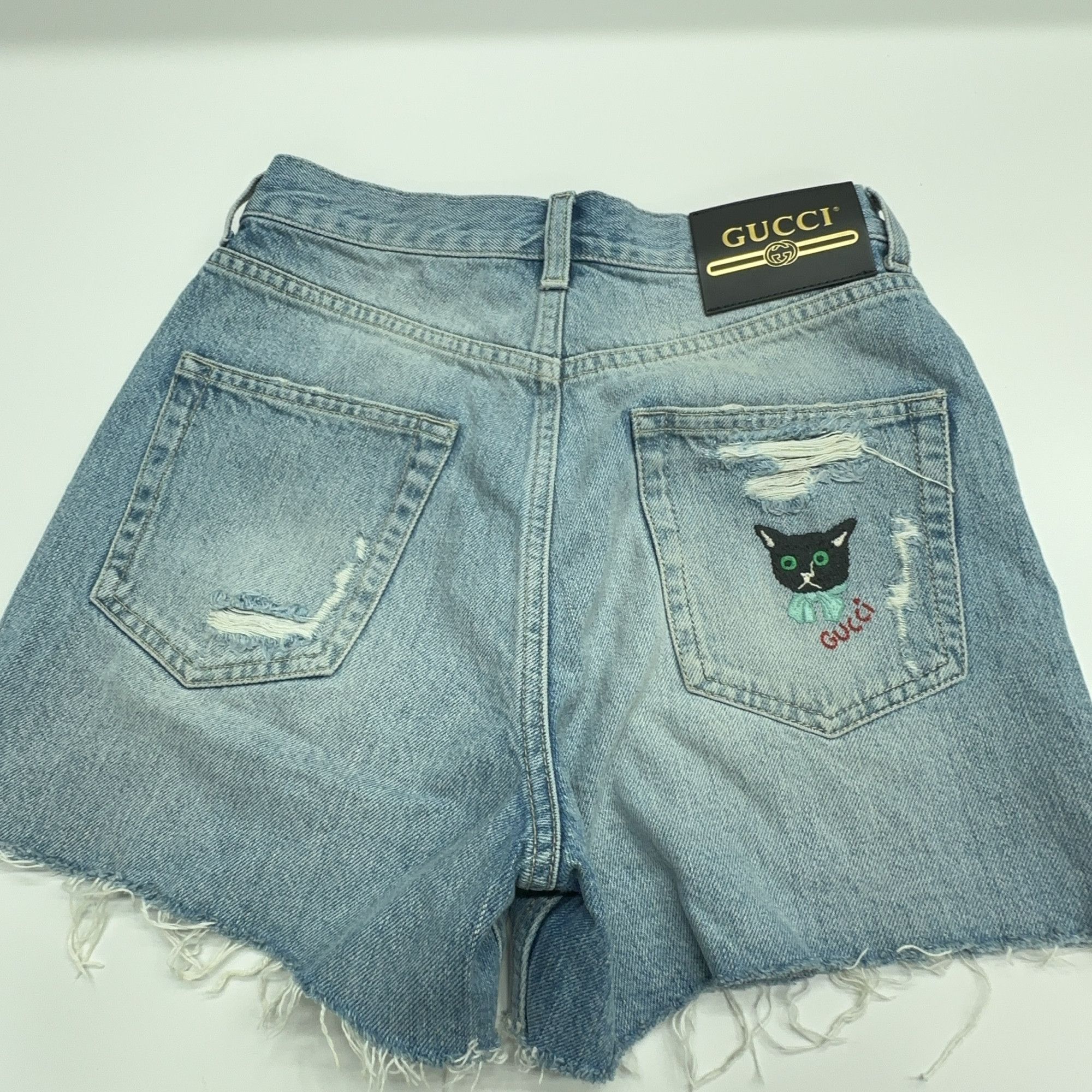 Gucci Gucci Cat Embroidery Denim Shorts Size 23 Size 23" - 9 Thumbnail