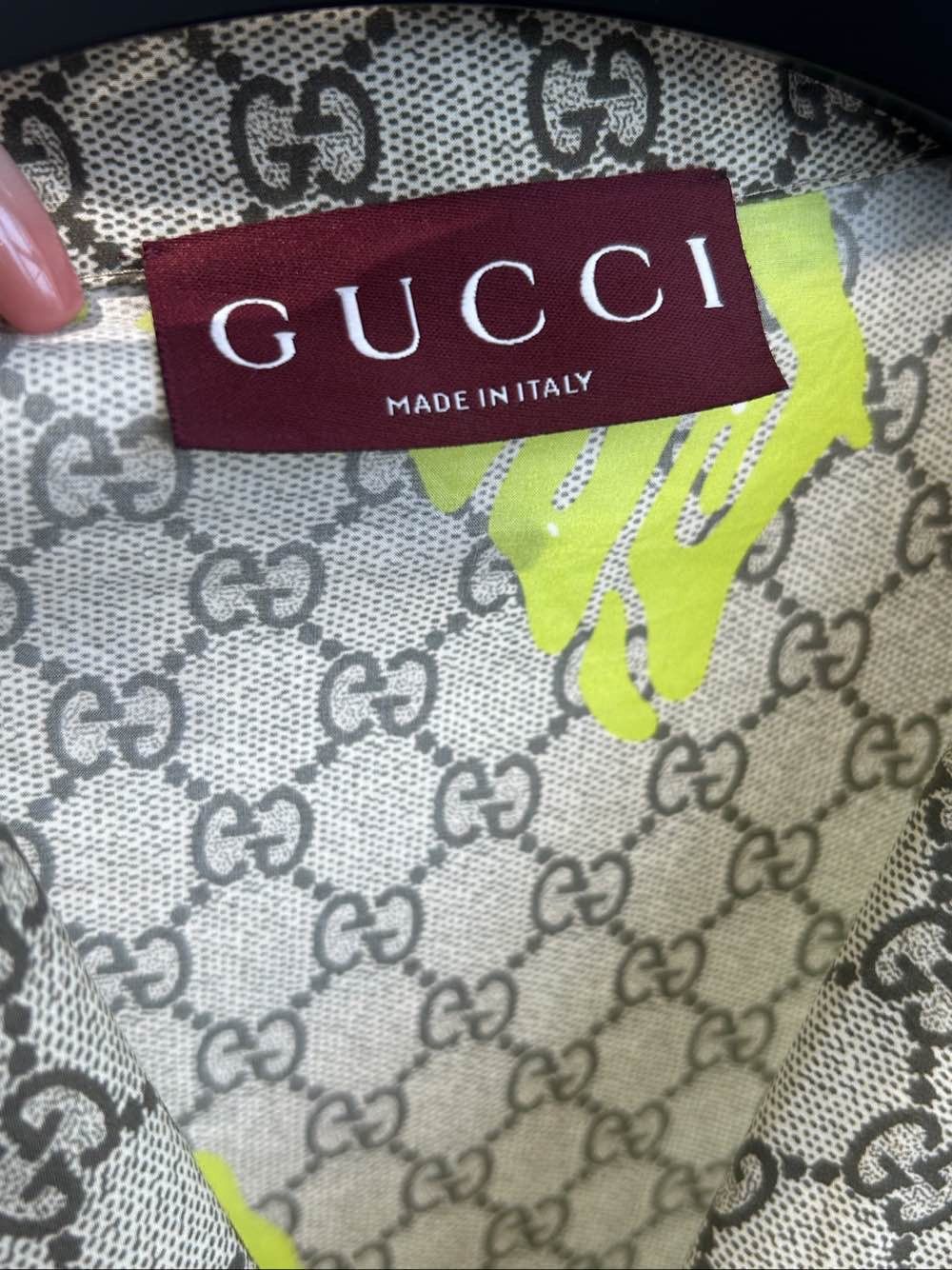 Gucci Gucci GG Supreme Neon Print Shirt Size S Size US S / EU 44-46 / 1 - 3 Thumbnail