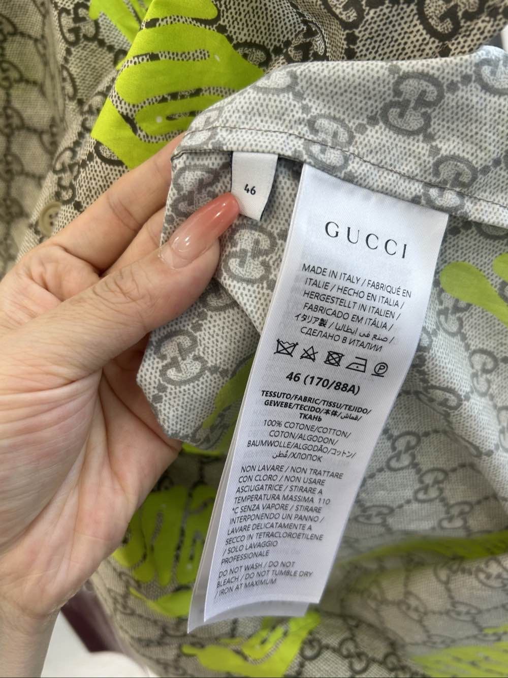 Gucci Gucci GG Supreme Neon Print Shirt Size S Size US S / EU 44-46 / 1 - 4 Thumbnail