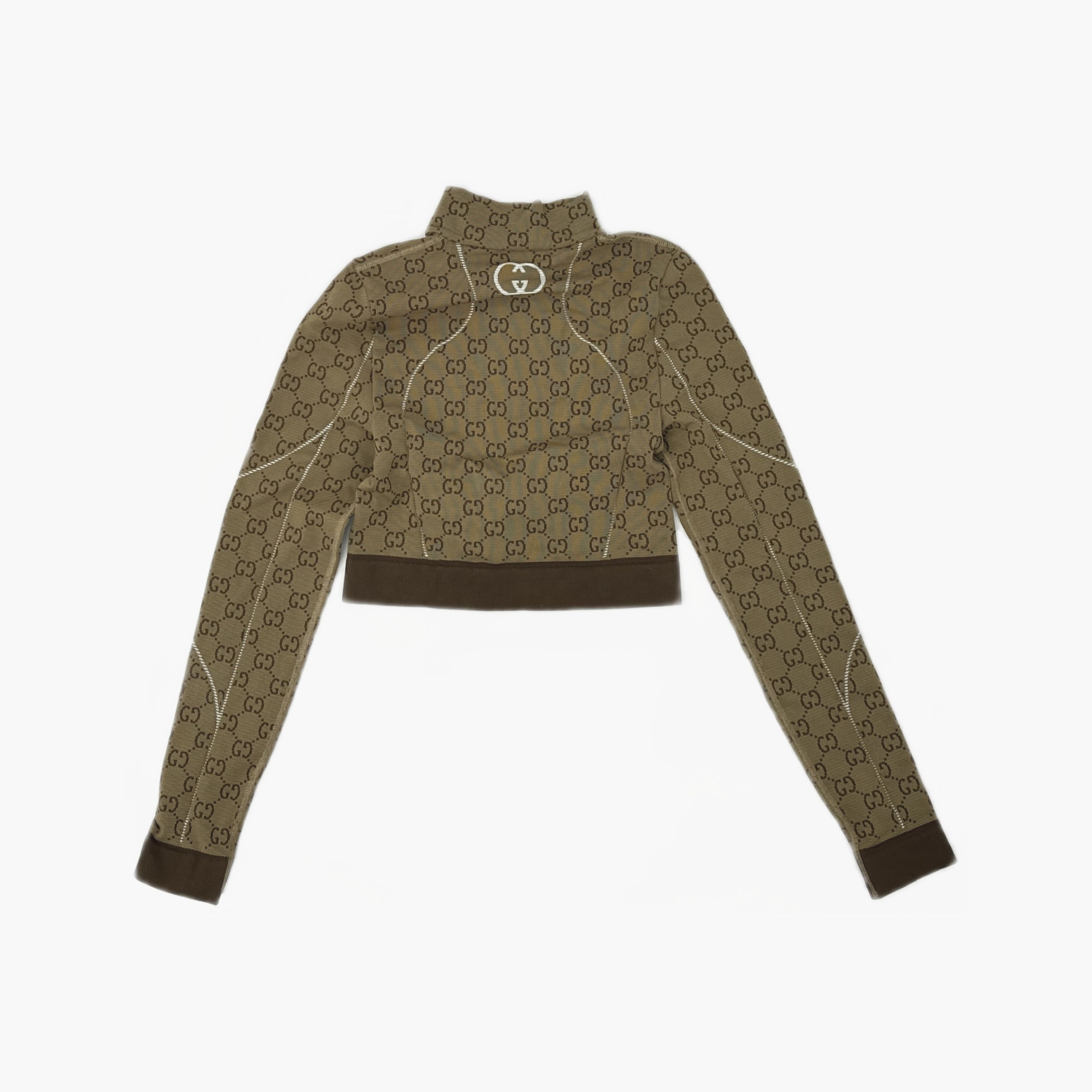 Gucci Gucci GG Jacquard Half-Zip Crop Top Size S Size S / US 4 / IT 40 - 2 Thumbnail