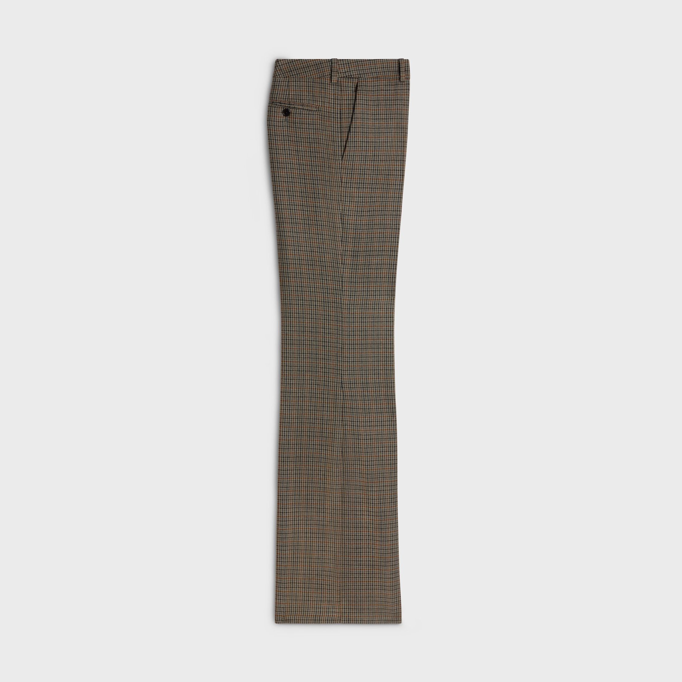 Celine BNF PANTS IN CHECKED WOOL beige/blue/copper Size 25" / US 0 / IT 36 - 2 Thumbnail