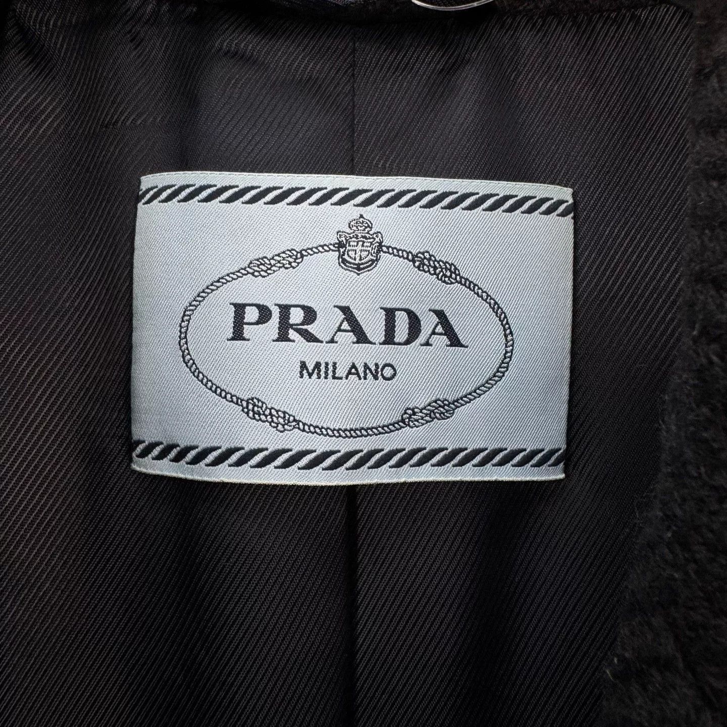 Prada Prada Black Fur Cuff Wool Coat Size S / US 4 / IT 40 - 5 Thumbnail
