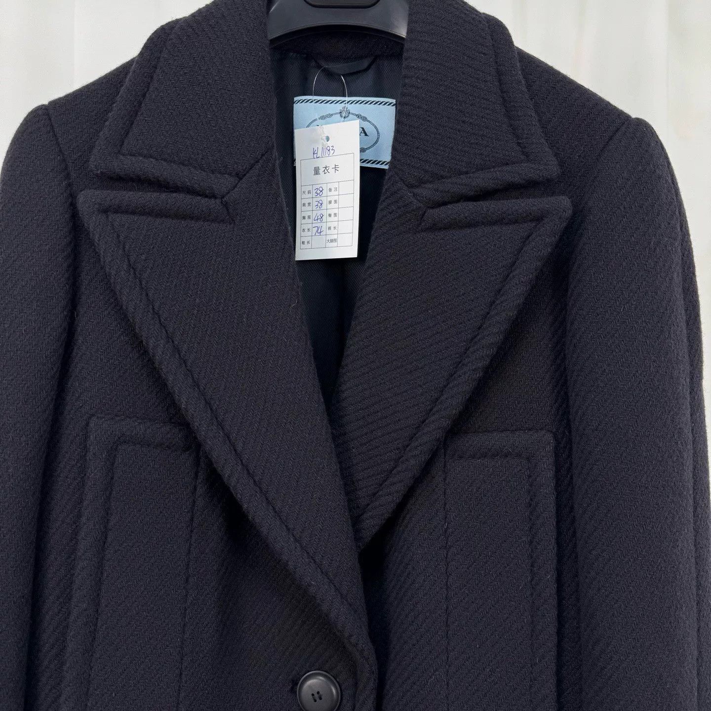 Prada Prada Black Fur Cuff Wool Coat Size S / US 4 / IT 40 - 3 Thumbnail