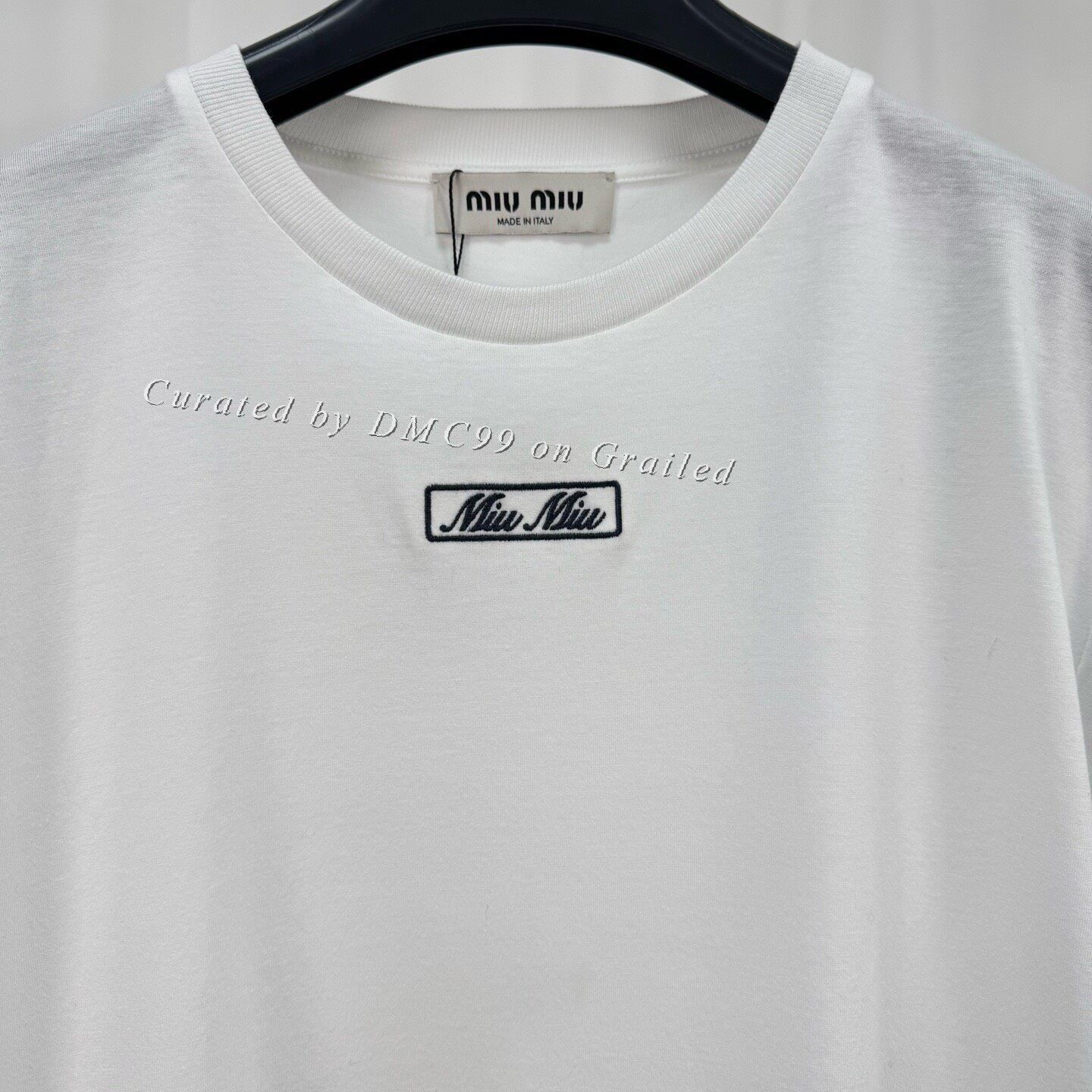 Miu Miu Miu Miu Embroidered Script Letter T-Shirt Size S / US 4 / IT 40 - 3 Thumbnail