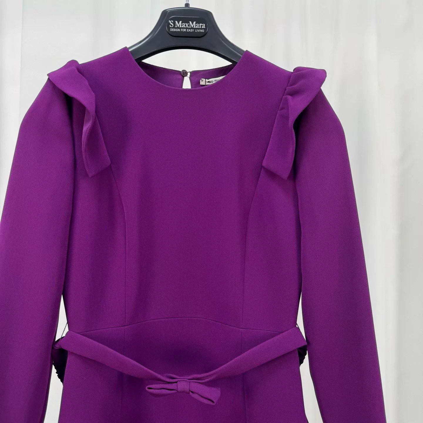 Miu Miu Miu Miu Purple Bow Ruffle Dress Size XS / US 0-2 / IT 36-38 - 3 Thumbnail