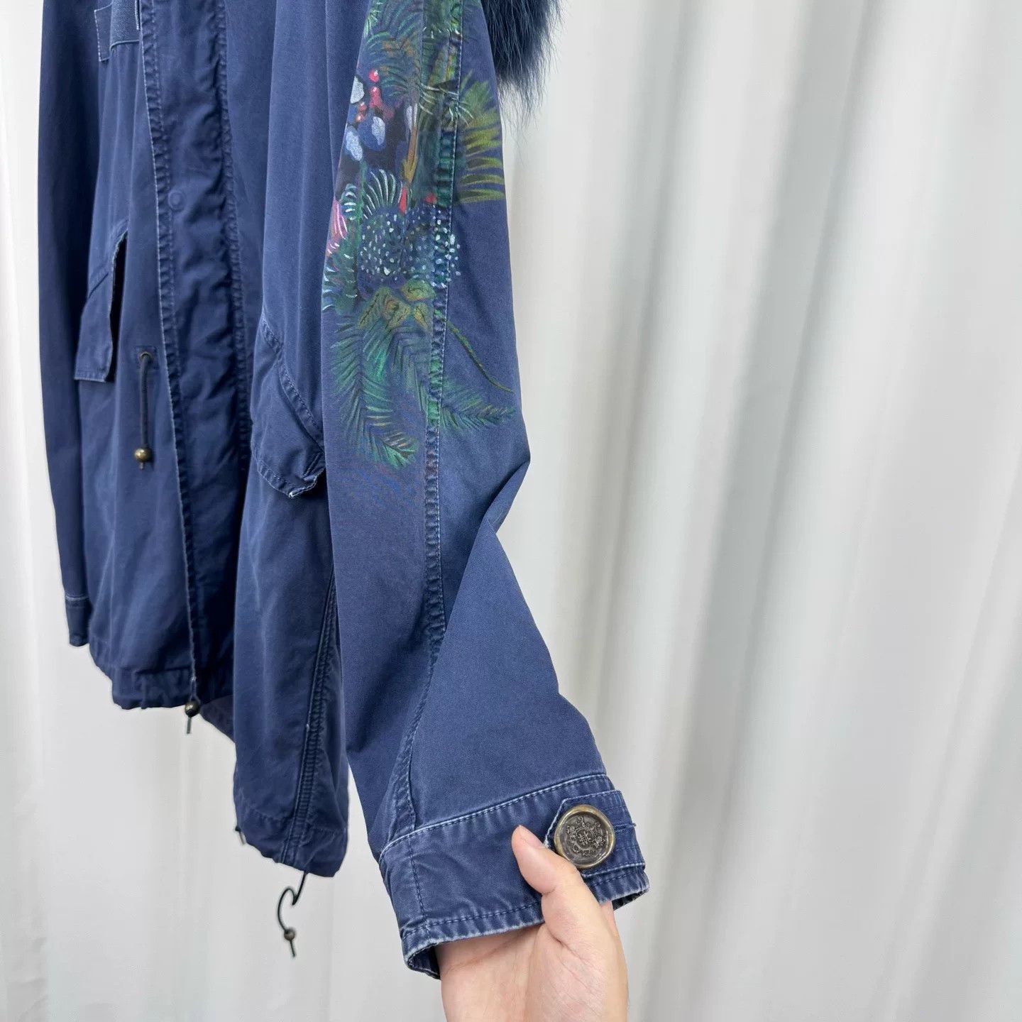 MR & MRS ITALY Mr&Mrs Floral Fur Collar Parka Size S / US 4 / IT 40 - 4 Thumbnail