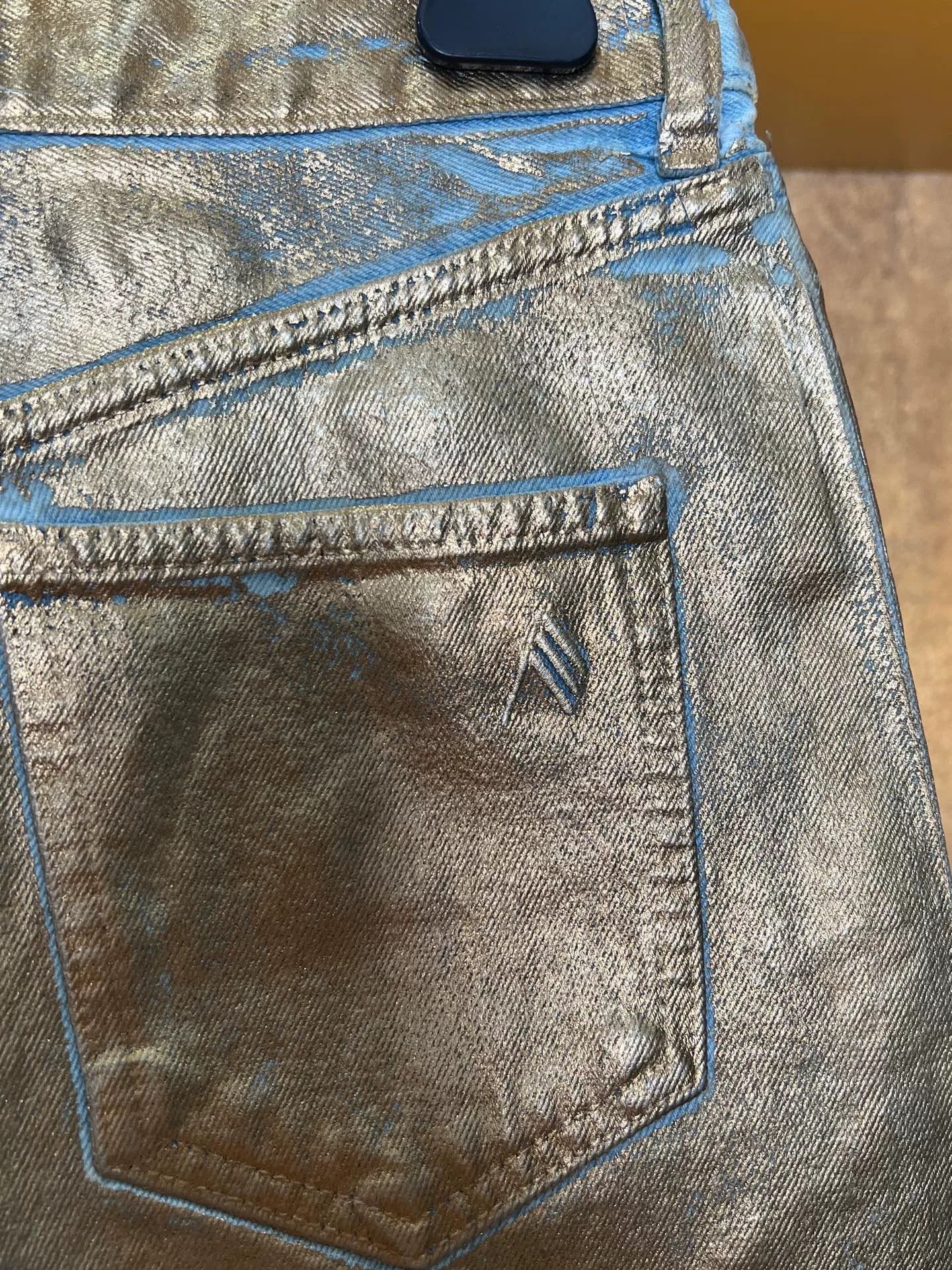 The Attico The Attico Gold Denim Shorts Size 25" / US 0 / IT 36 - 3 Thumbnail