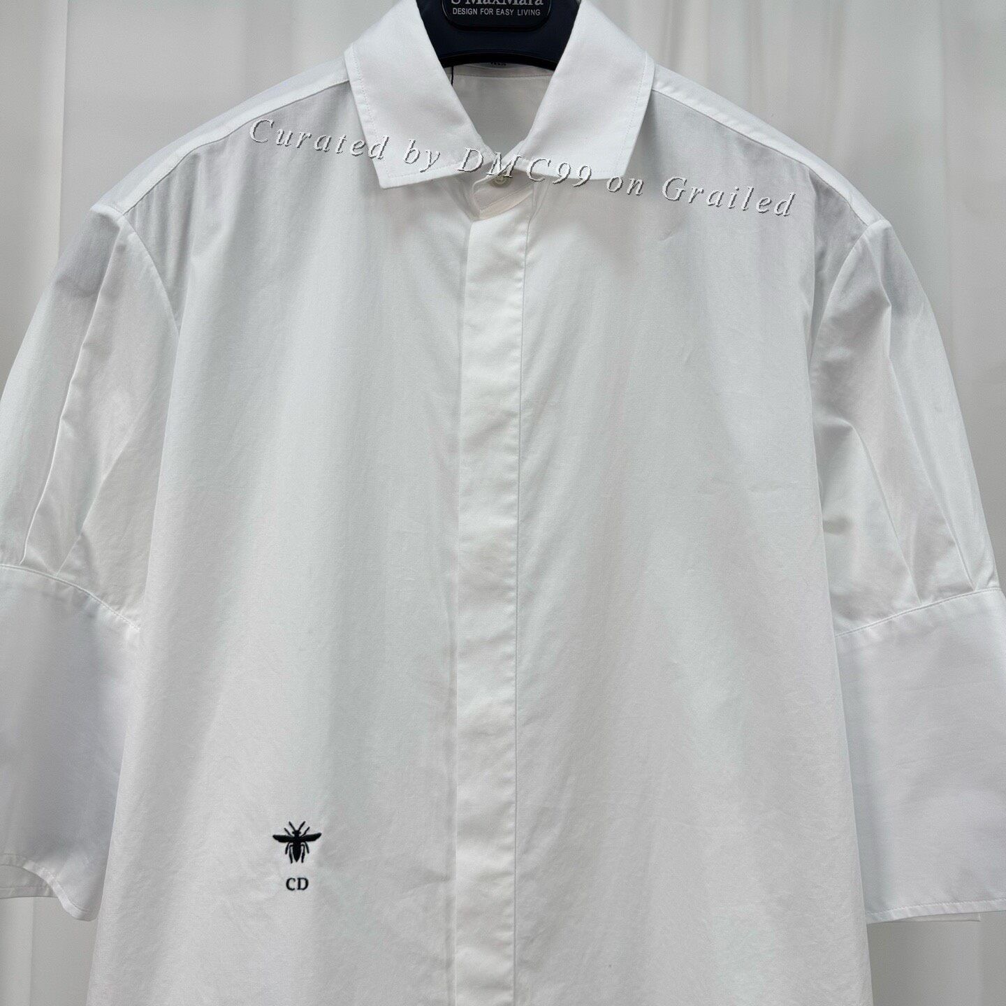 Dior Dior Embroidered Bee Poplin Short-Sleeve Shirt Size XXS / US 00 / IT 34 - 3 Thumbnail