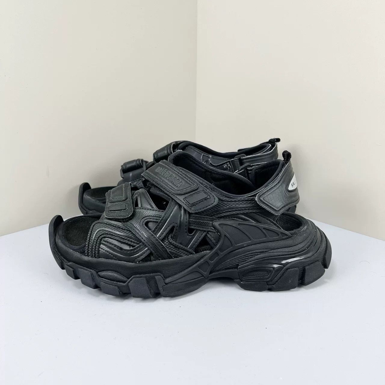 Balenciaga Balenciaga Black Track Sandals Size US 4 / IT 34 - 2 Thumbnail