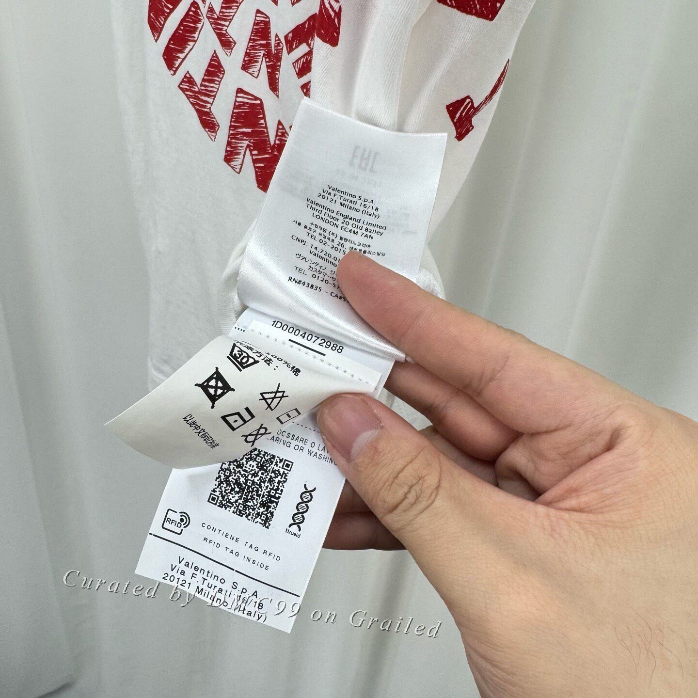 Valentino Valentino Folded Heart Print Letter Tee Size S / US 4 / IT 40 - 8 Thumbnail