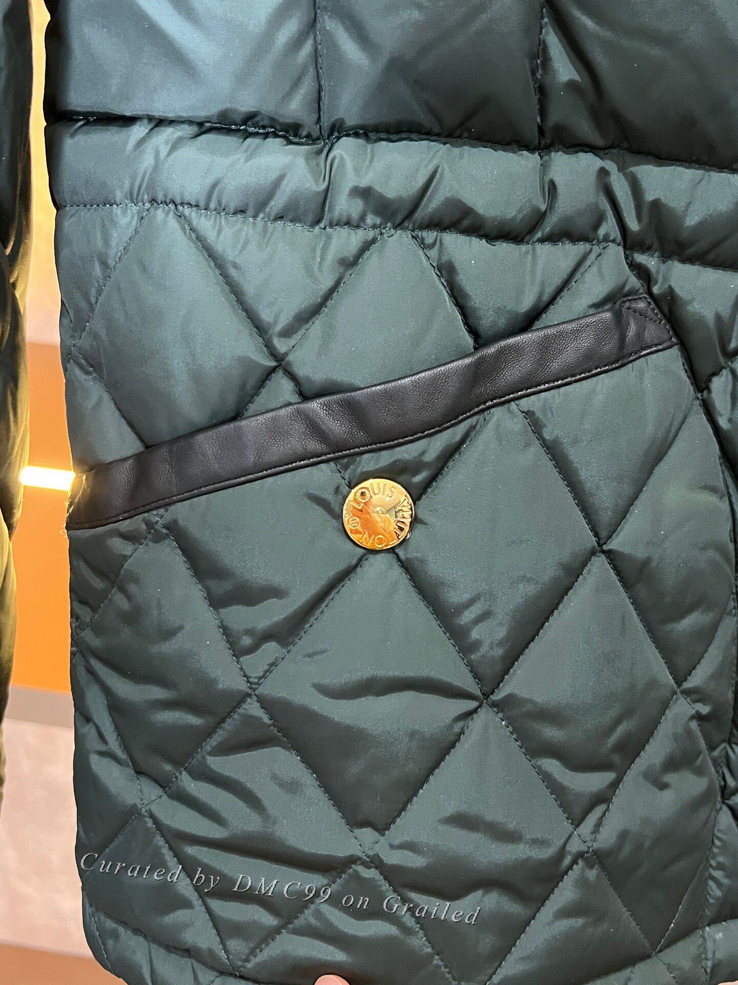 Louis Vuitton LV Dark Green Diamond Quilted Down Jacket Size S / US 4 / IT 40 - 4 Thumbnail