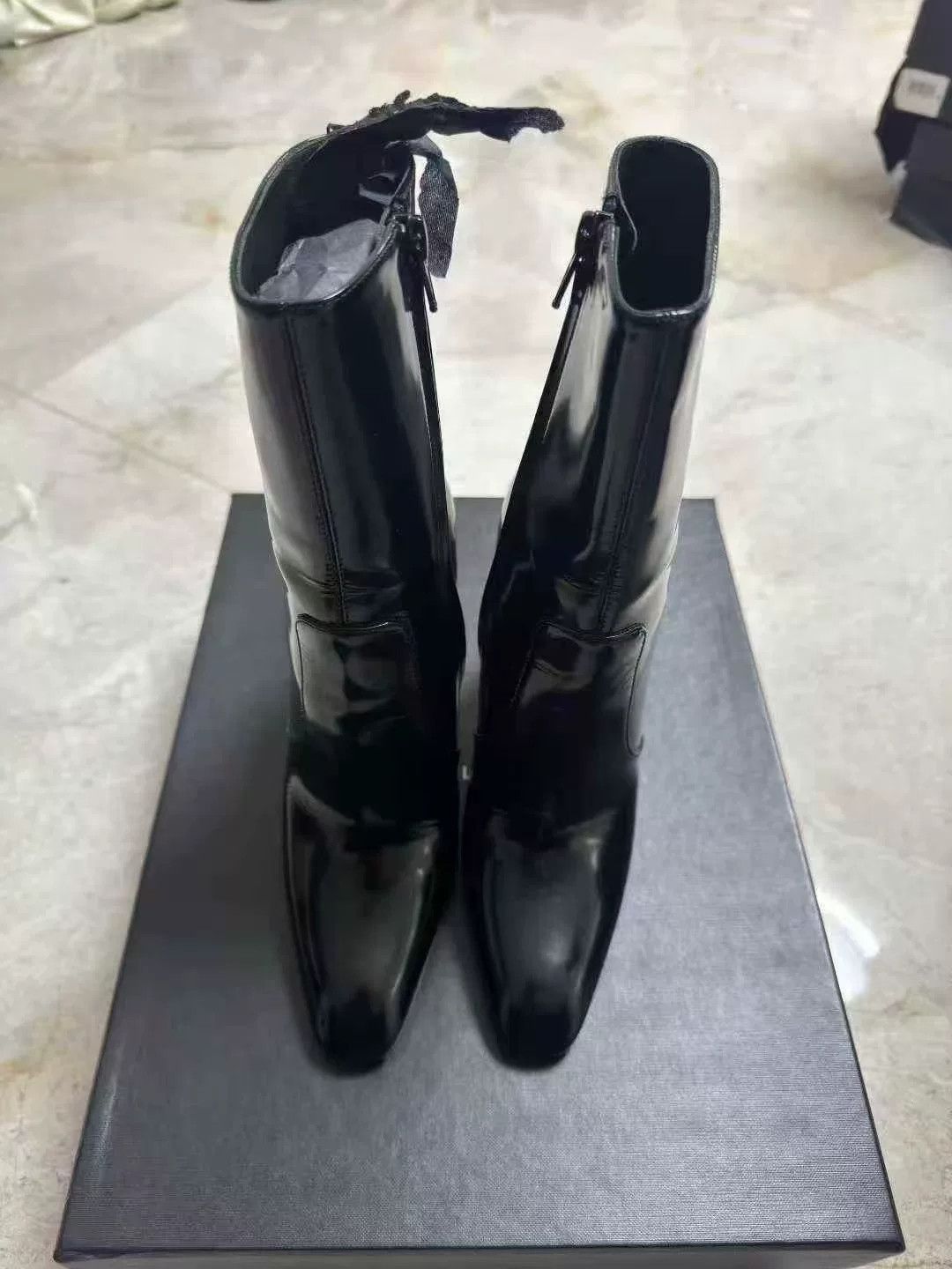 Saint Laurent Paris Saint Laurent Leather Pointed Toe Short Boots Size US 4.5 / IT 34.5 - 2 Thumbnail