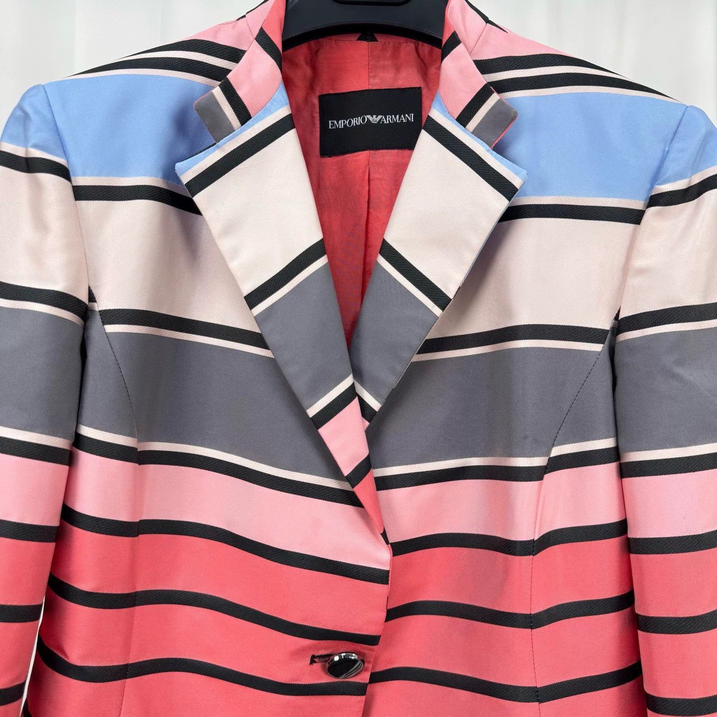 Armani Armani Striped Padded Shoulder Suit Jacket Size US XS / EU 42 / 0 - 3 Thumbnail
