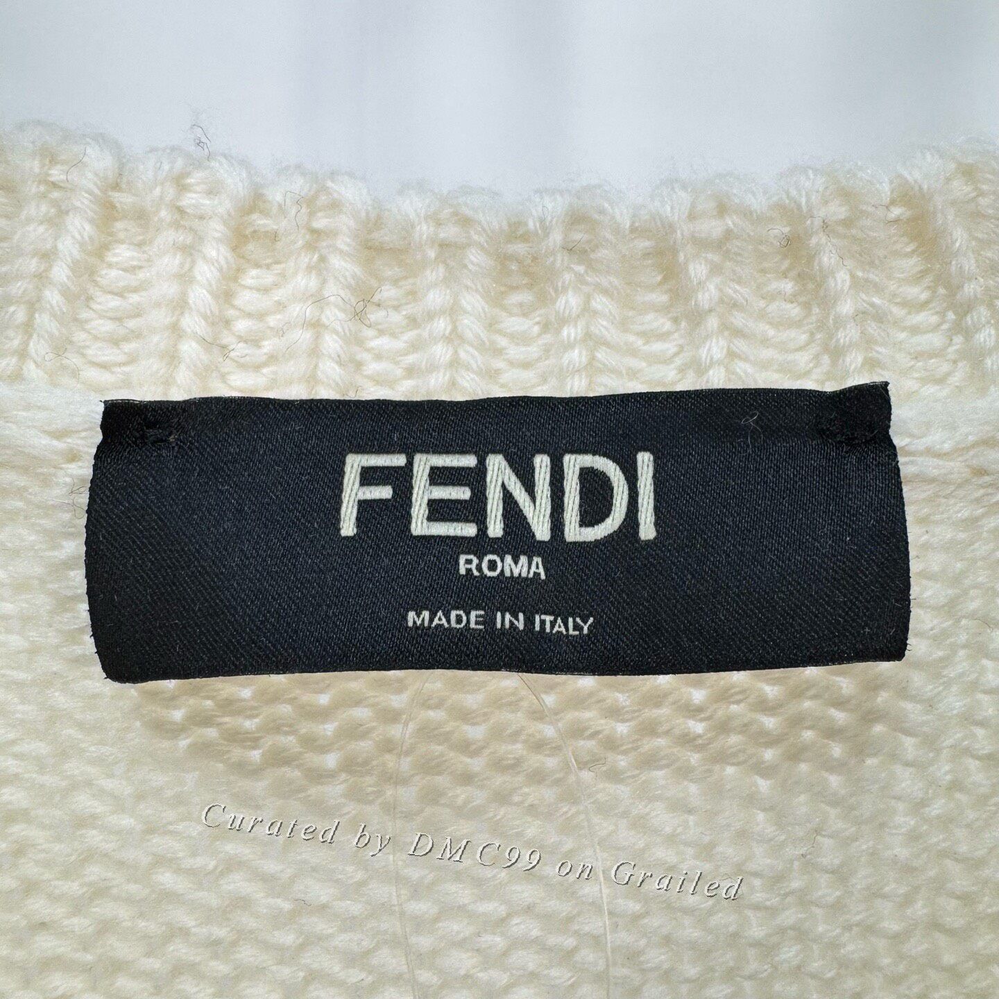 Fendi Fendi Embroidered Letter Wool Knit Sweater Size US XL / EU 56 / 4 - 5 Thumbnail