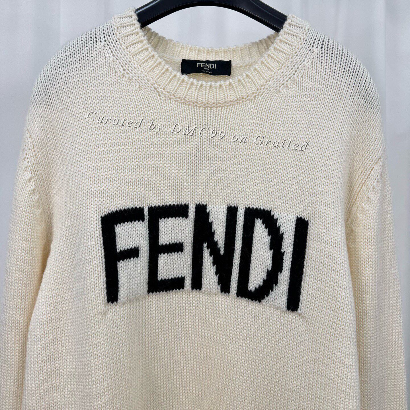 Fendi Fendi Embroidered Letter Wool Knit Sweater Size US XL / EU 56 / 4 - 3 Thumbnail