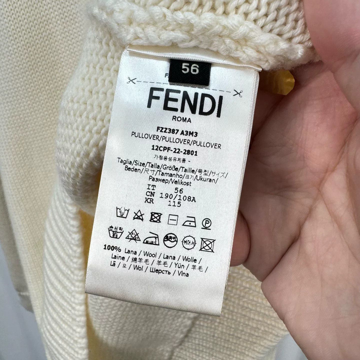Fendi Fendi Embroidered Letter Wool Knit Sweater Size US XL / EU 56 / 4 - 6 Thumbnail