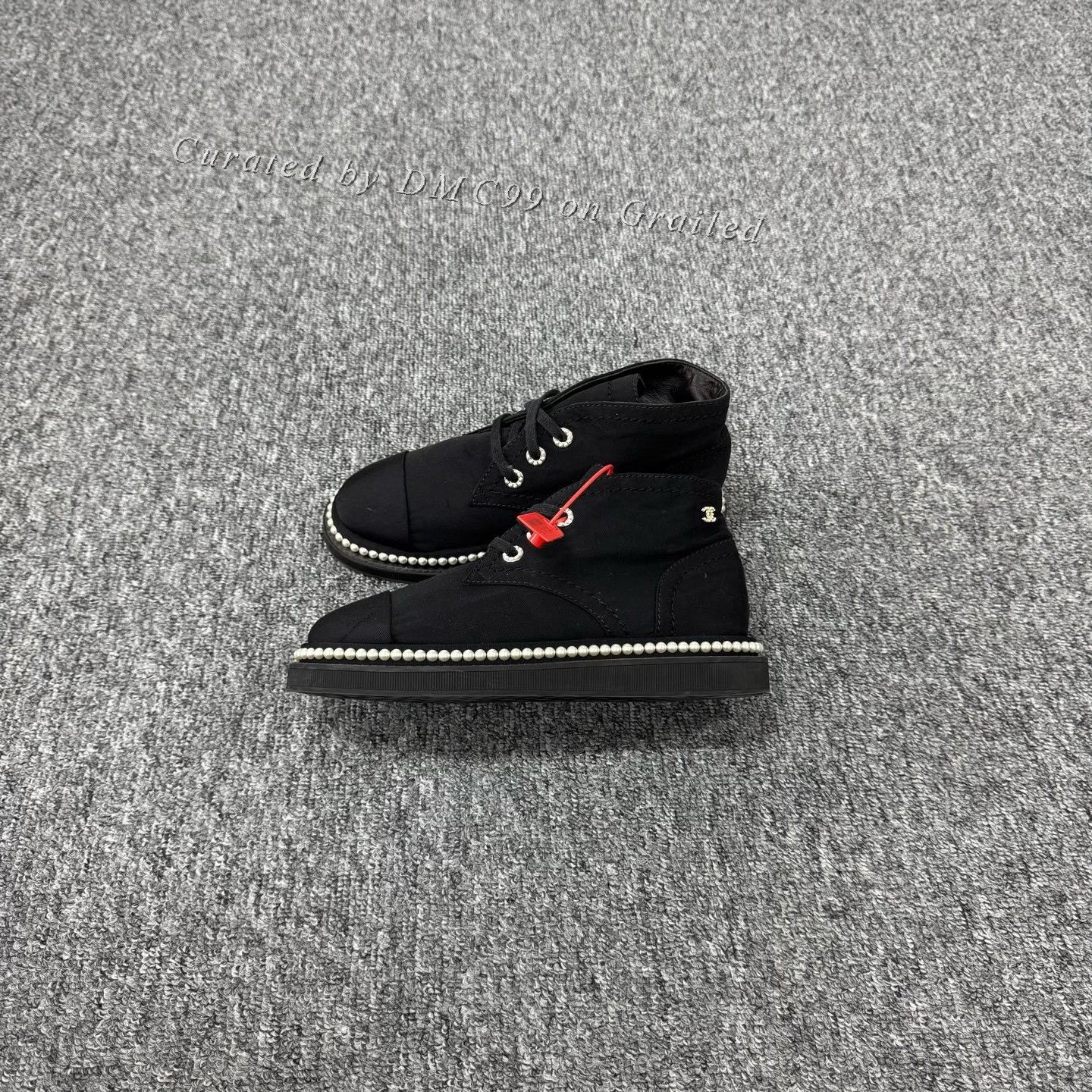 Chanel Chanel Black Pearl Sole Canvas Shoes Size US 5.5 / IT 35.5 - 2 Thumbnail