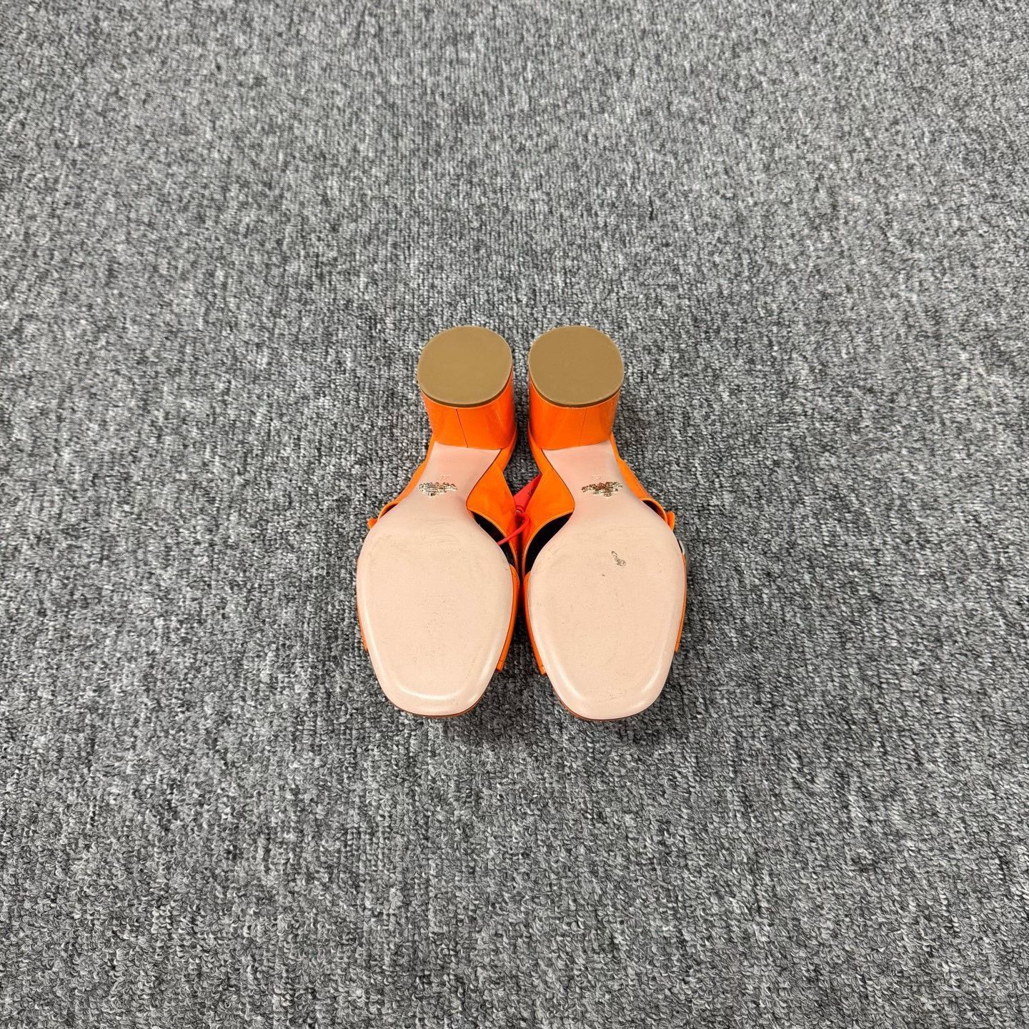 Prada Prada Orange Patent Leather Flower Block Heel Sandals Size US 6 / IT 36 - 5 Thumbnail