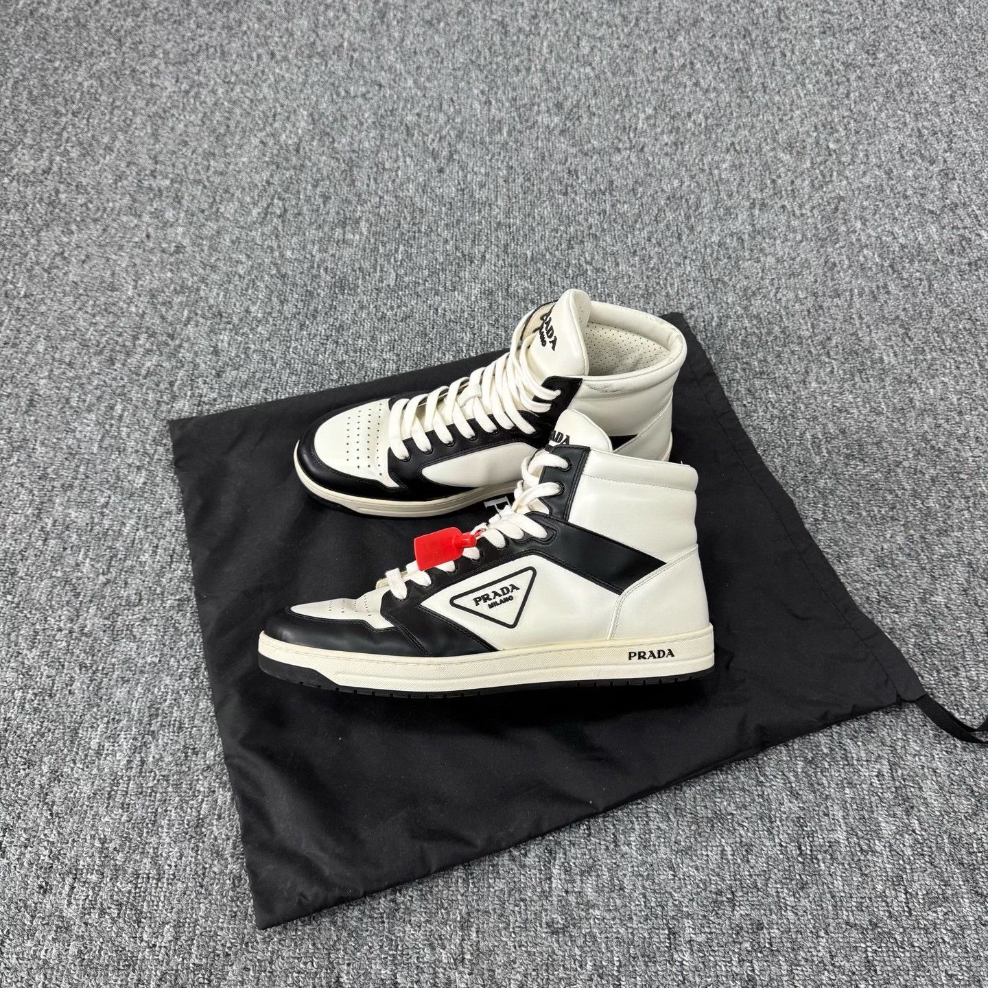 Prada Prada Triangle Logo District High-Top Sneakers Size US 10 / EU 43 - 2 Thumbnail