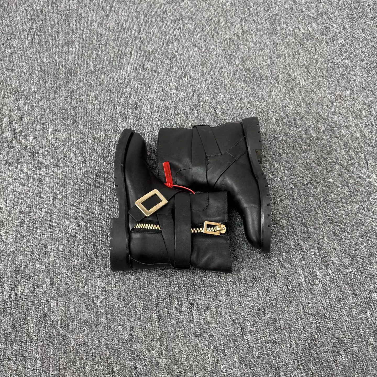 Roger Vivier Roger RV Black Side Zip Metal Buckle Ankle Boots Size US 4.5 / IT 34.5 - 5 Thumbnail