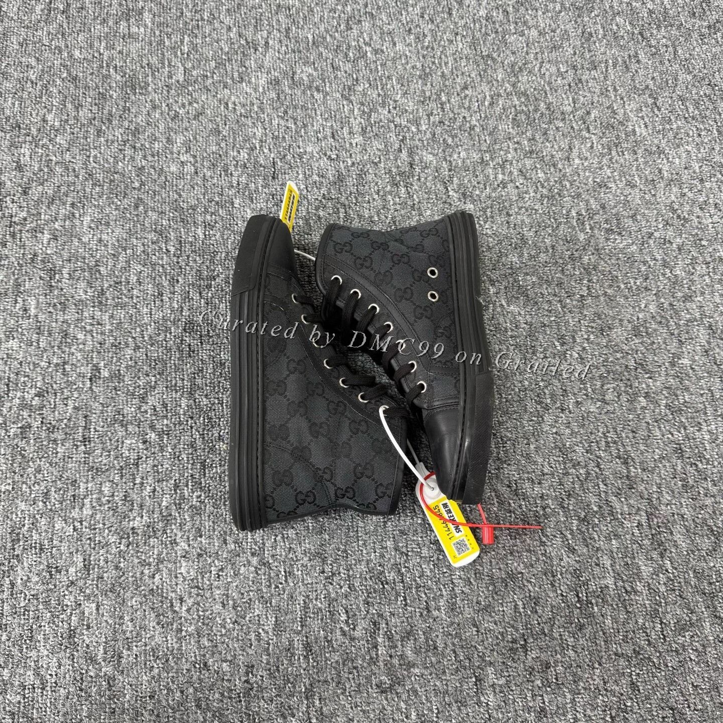 Gucci Gucci Black GG Print High-Top Canvas Shoes Size US 4.5 / IT 34.5 - 6 Thumbnail