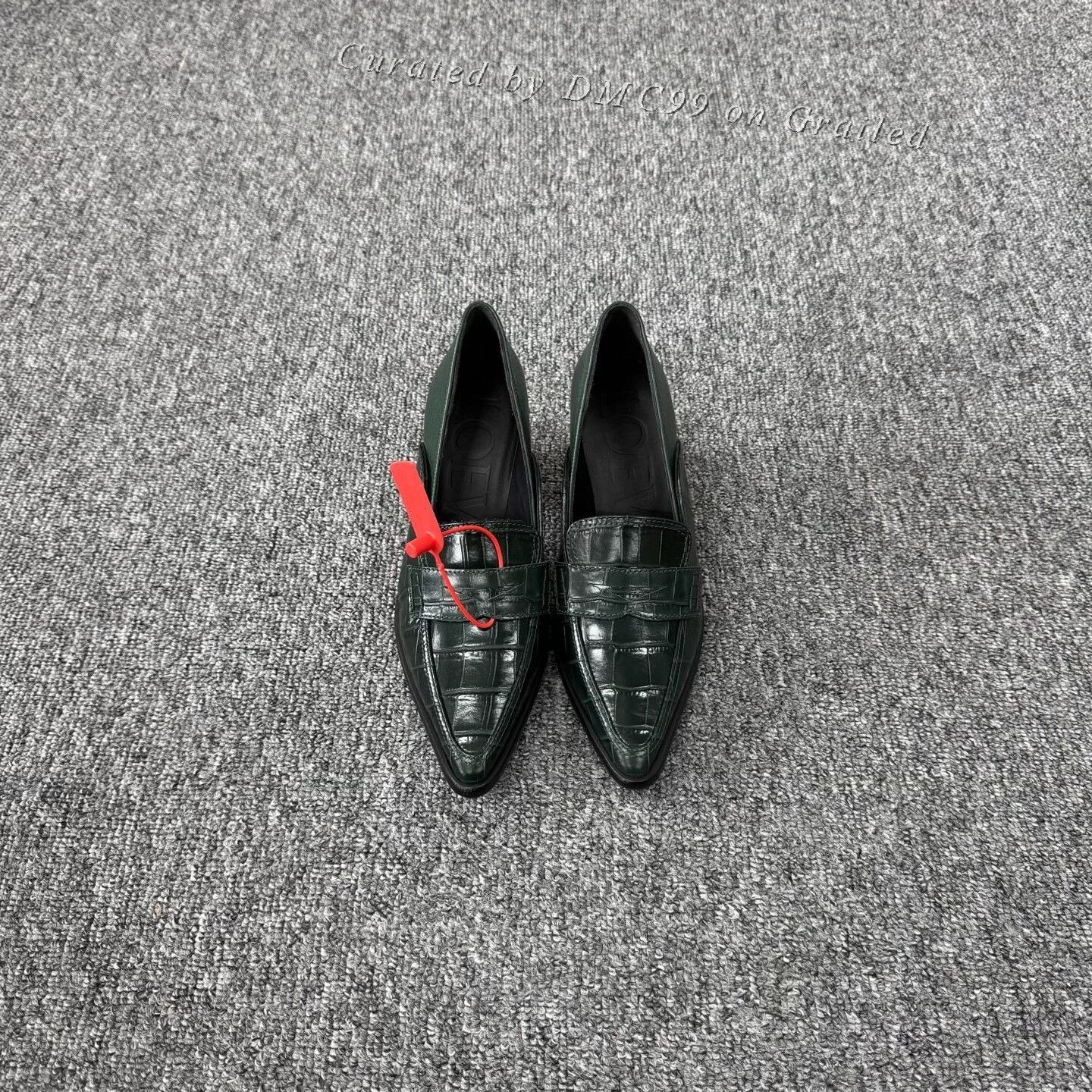 Loewe Loewe Crocodile Embossed Block Heel Pumps Size US 4 / IT 34 - 3 Thumbnail