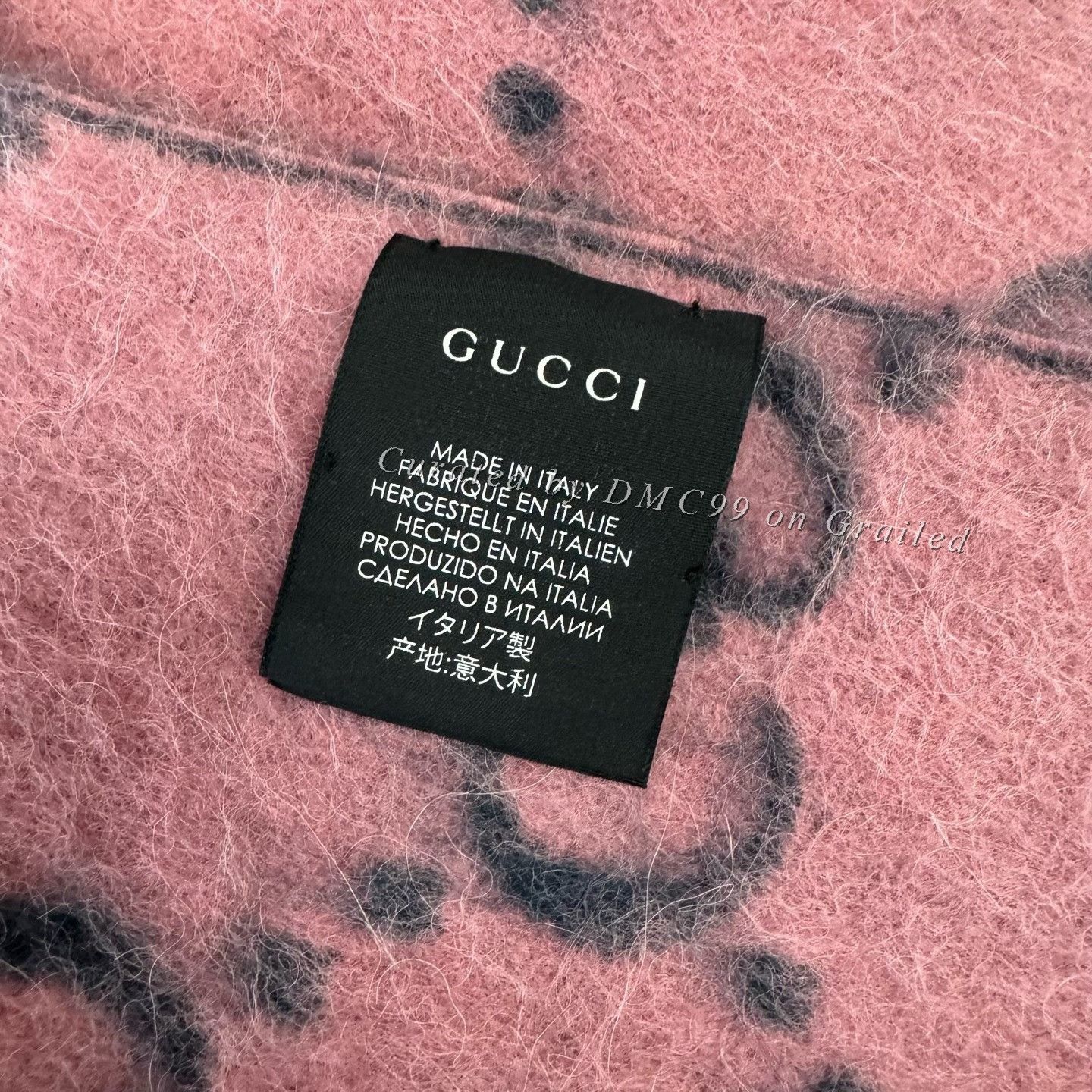 Gucci Gucci Pink Reversible Jacquard Logo Fringe Scarf Size ONE SIZE - 5 Thumbnail