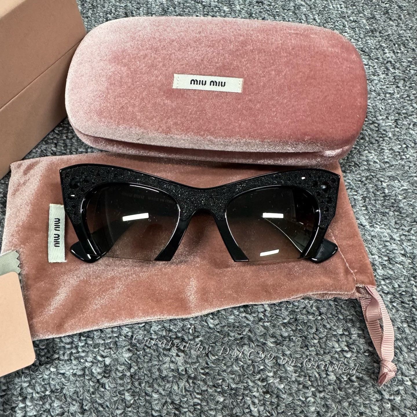 Miu Miu Miu Miu Black Rhinestone Limited Cat-eye Sunglasses Size ONE SIZE - 2 Thumbnail