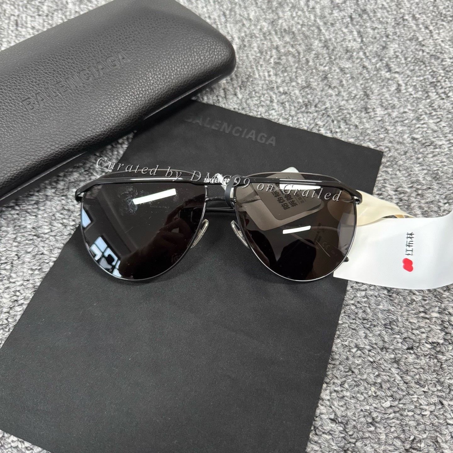 Balenciaga Balenciaga Temple Letter Logo Sunglasses Size ONE SIZE - 2 Thumbnail