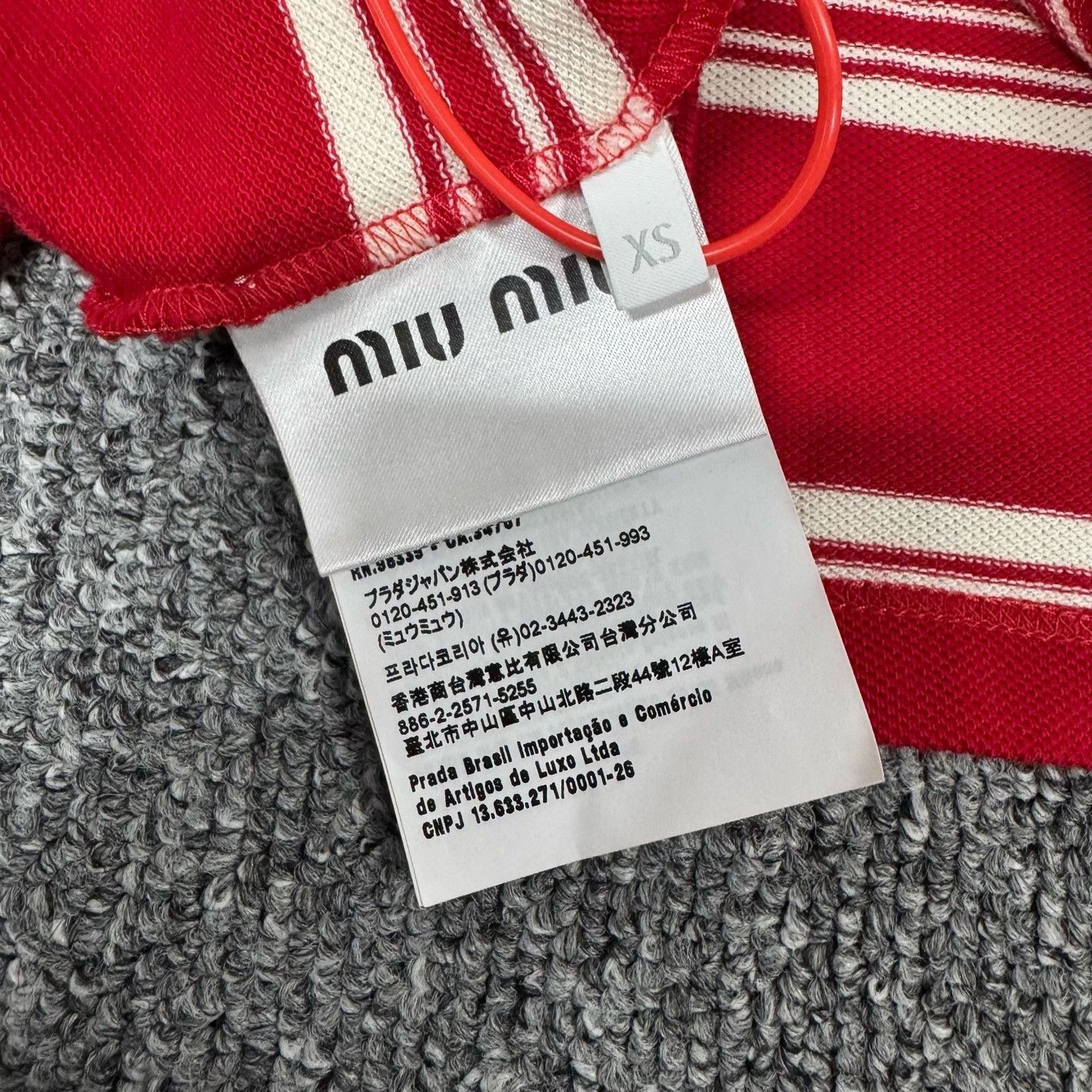 Miu Miu Miu Miu Embroidered Logo Striped Short-Sleeve Size XS / US 0-2 / IT 36-38 - 6 Thumbnail