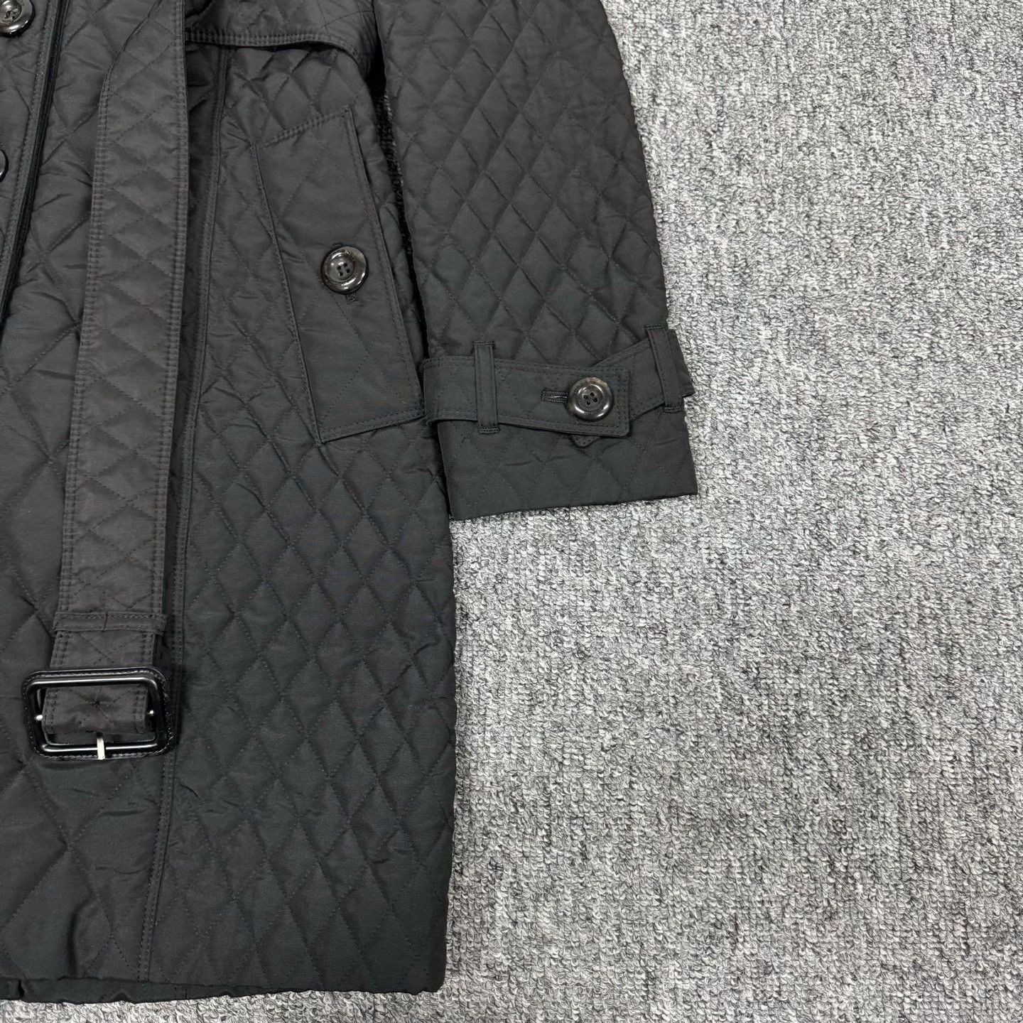 Burberry Burberry Black Belted Quilted Cotton Coat Size XXS / US 00 / IT 34 - 3 Thumbnail