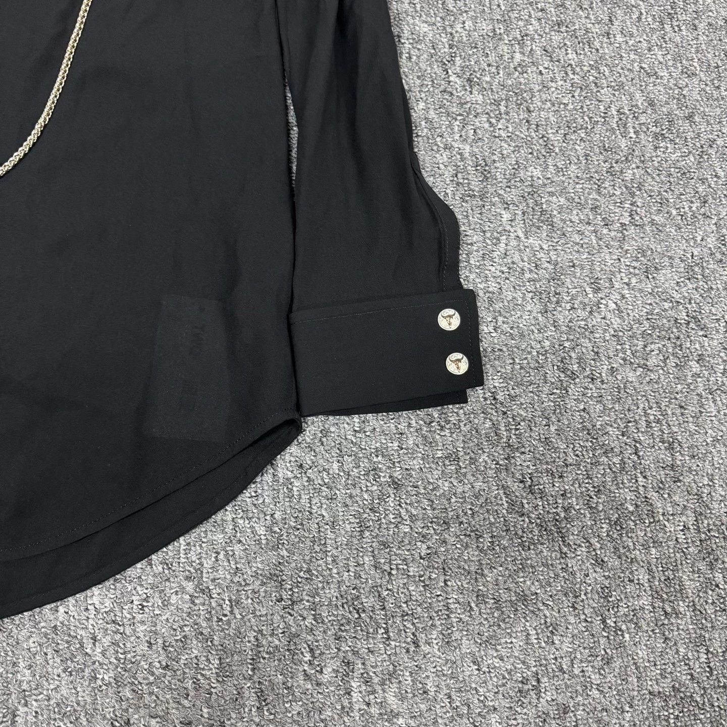Balmain Balmain Silk Long-Sleeve Top w/ Chain Rhinestones Size XS / US 0-2 / IT 36-38 - 3 Thumbnail