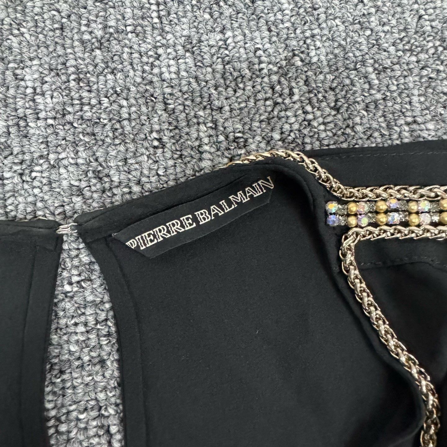 Balmain Balmain Silk Long-Sleeve Top w/ Chain Rhinestones Size XS / US 0-2 / IT 36-38 - 5 Thumbnail