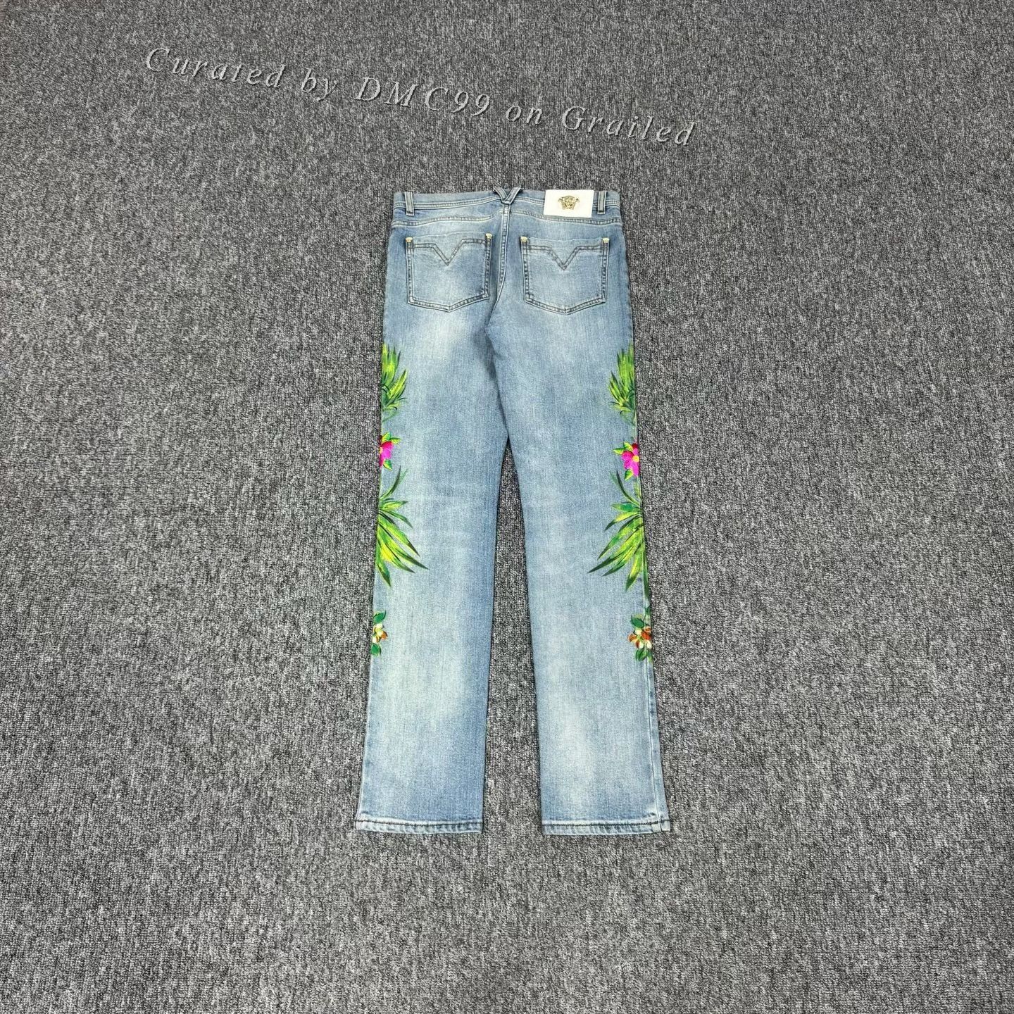 Versace Versace Denim Floral Embroidered Trousers Size 27" / US 4 / IT 40 - 2 Thumbnail