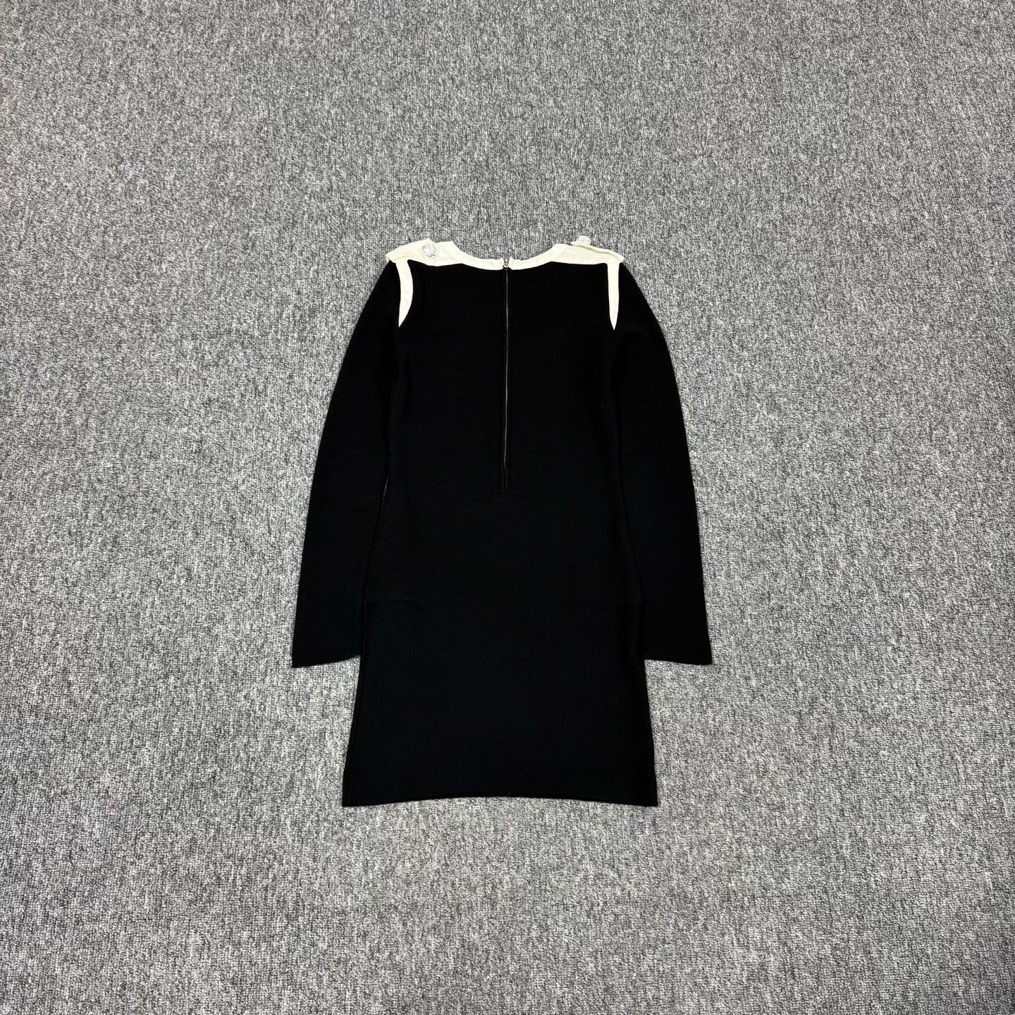 Balmain Balmain Black White Long Sleeve Dress Size XS / US 0-2 / IT 36-38 - 2 Thumbnail