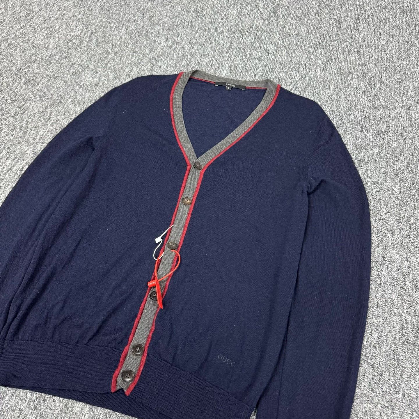 Gucci Gucci Blue Striped Trim Knit Cardigan Size US S / EU 44-46 / 1 - 4 Thumbnail