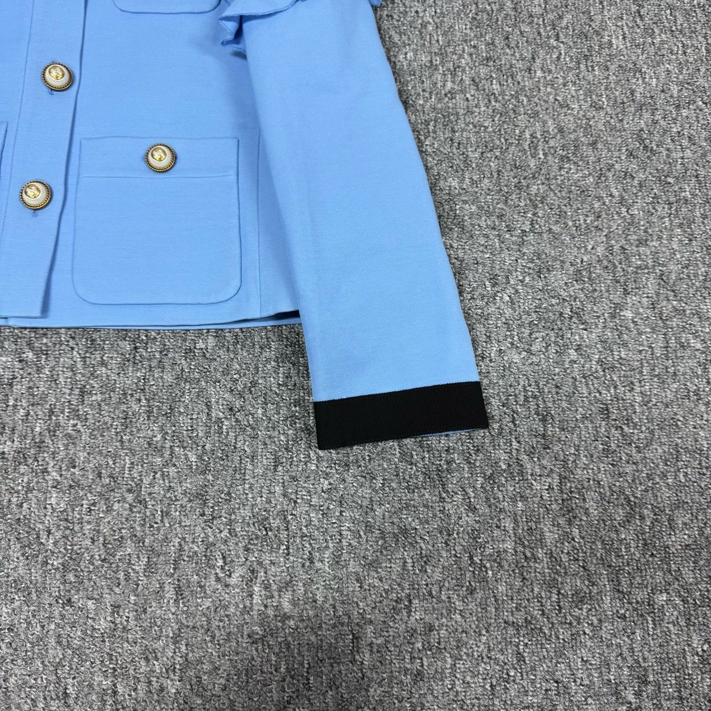 Gucci Gucci Blue Ruffle Short Coat Size 40 Size S / US 4 / IT 40 - 3 Thumbnail